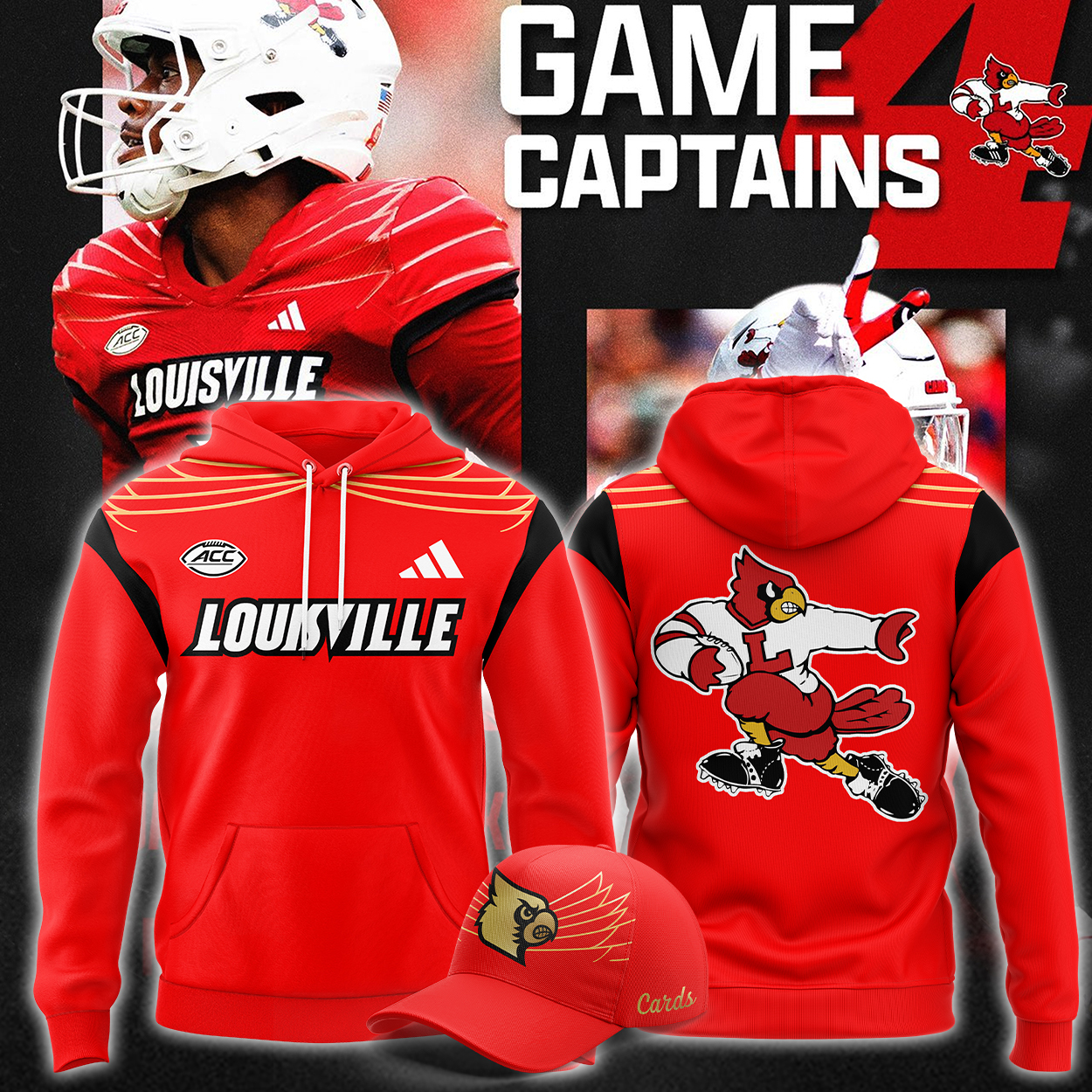 Red Louisville Cardinals football New Pullover Hoodie 