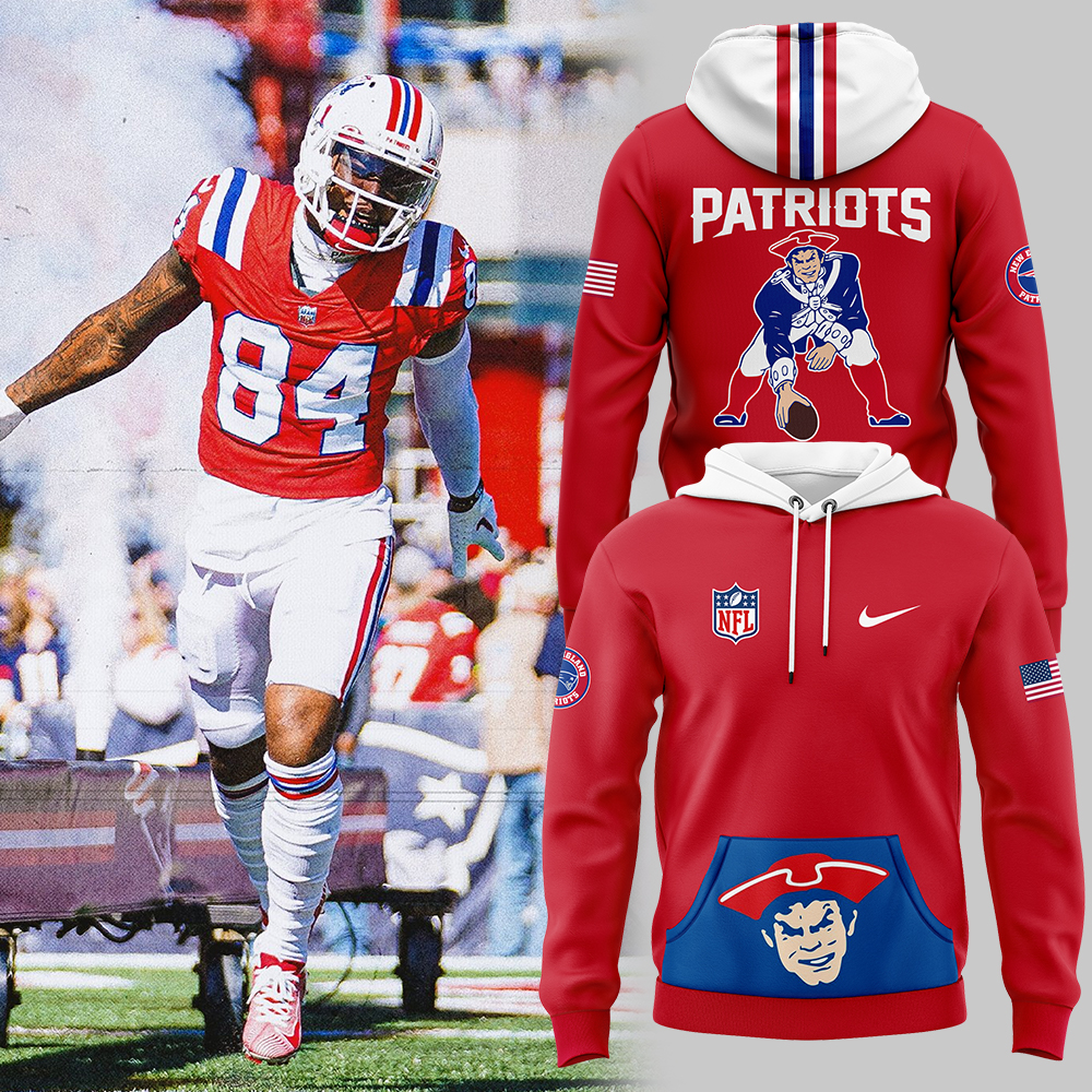 Red Throwback New England Patriots Rewind Club Hoodie 