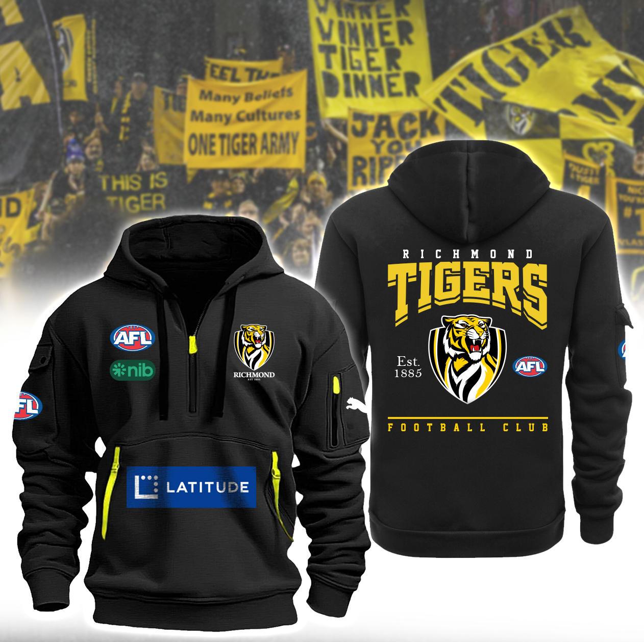 Richmond Tigers AFL New Zip Hoodie 