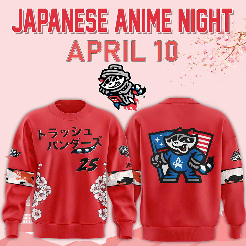 Rocket City Trash Pandas 2025 Japanese Anime Night Sweatshirt 