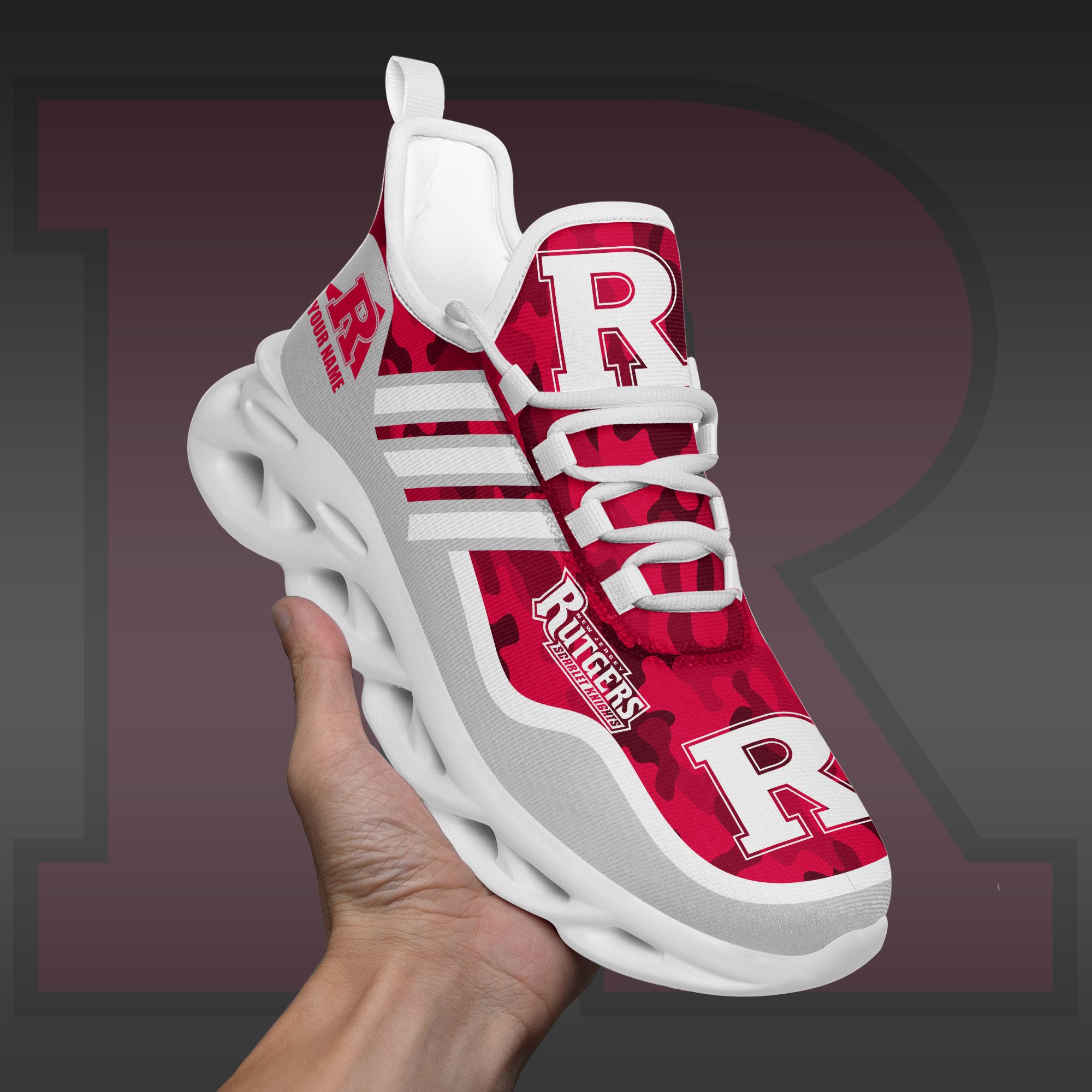 Rutgers Scarlet Knights Black Max Soul Shoes 2025 Versions Custom Name 466