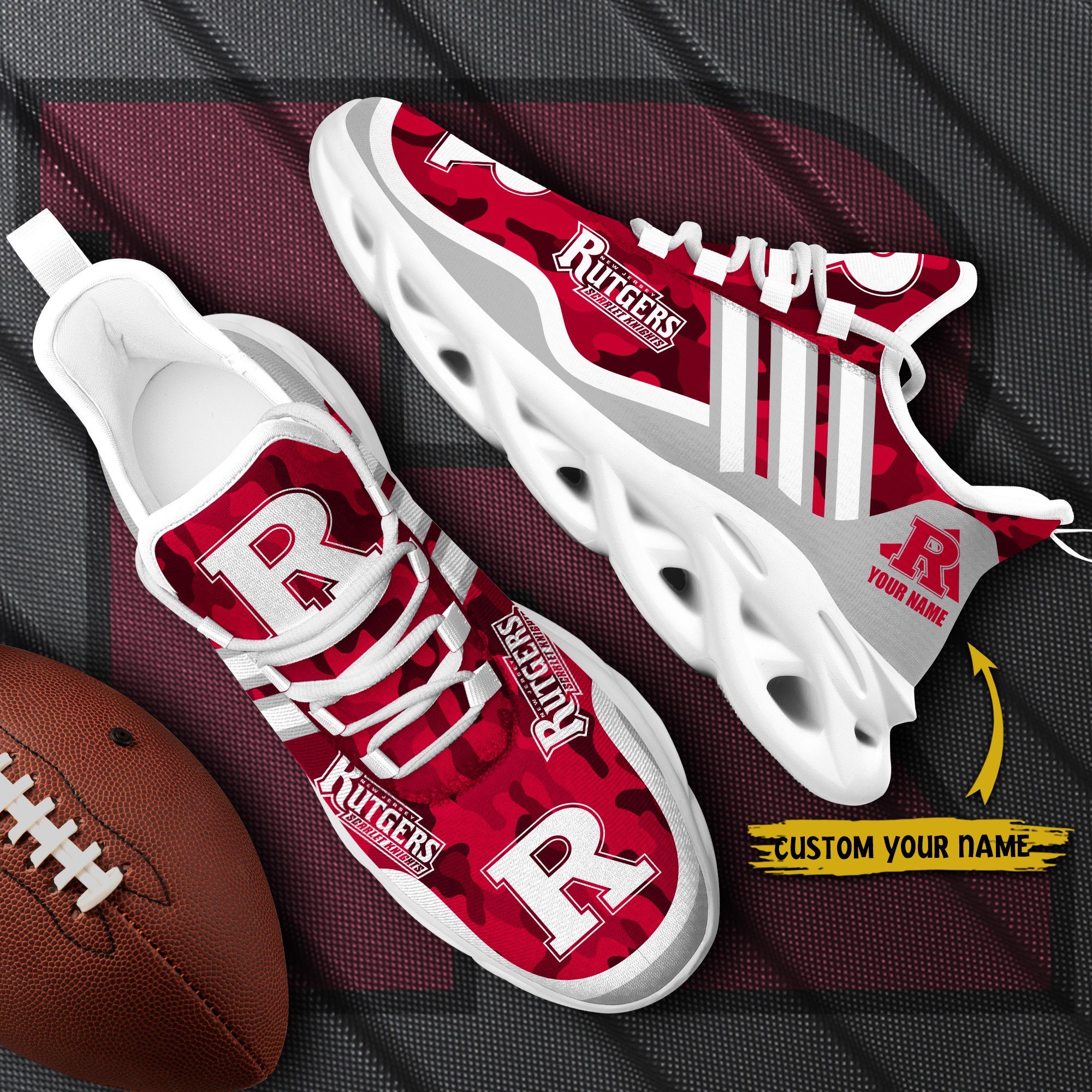 Rutgers Scarlet Knights Black Max Soul Shoes 2025 Versions Custom Name 466