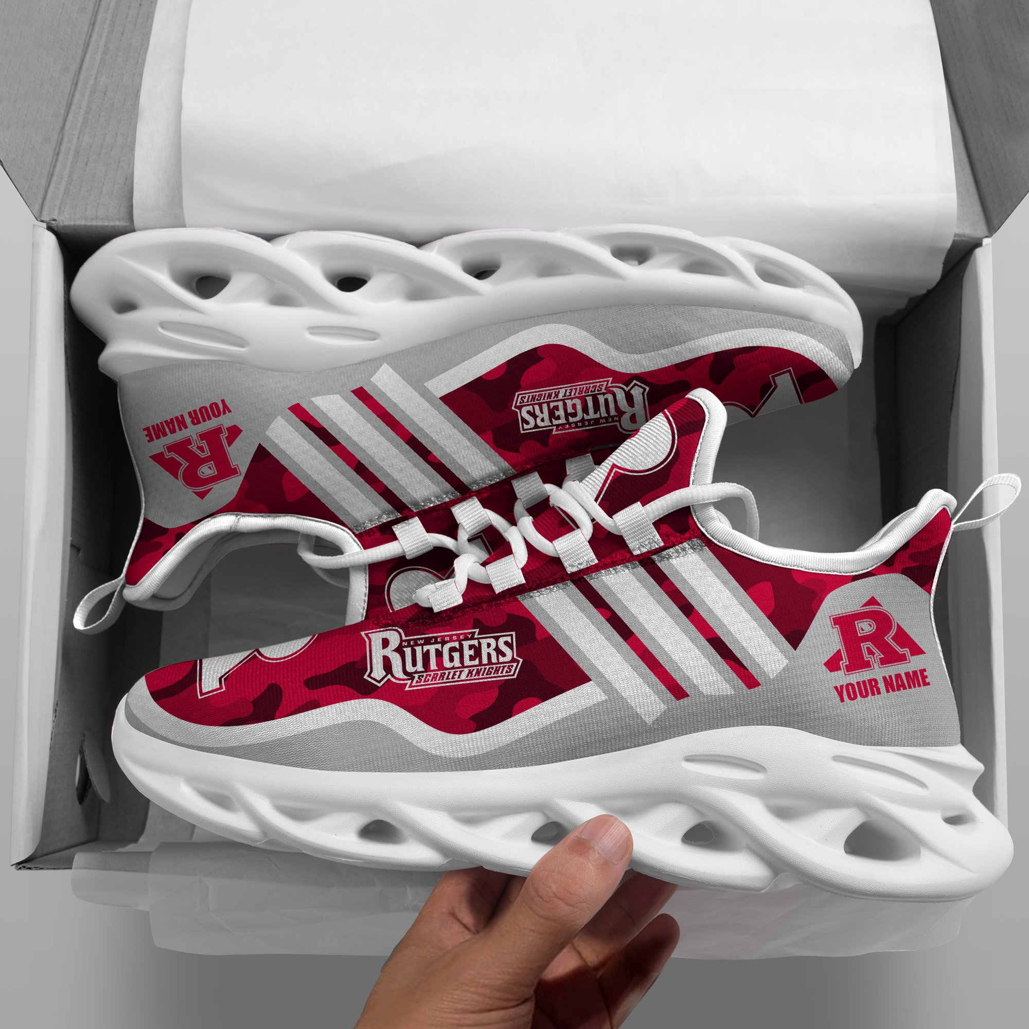 Rutgers Scarlet Knights Black Max Soul Shoes 2025 Versions Custom Name 466