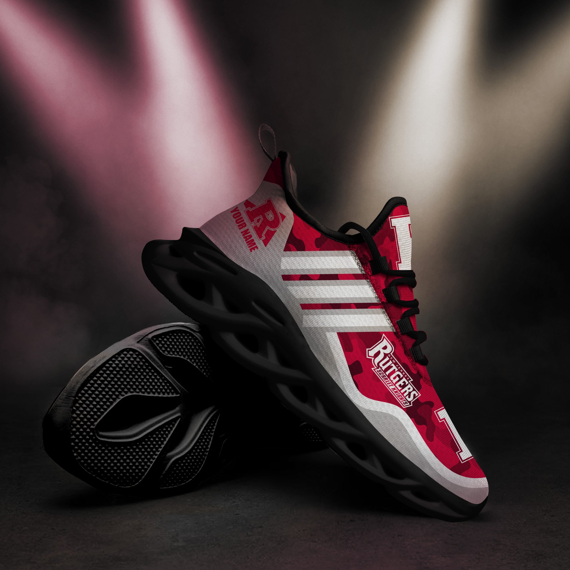 Rutgers Scarlet Knights Black Max Soul Shoes 2025 Versions Custom Name 466