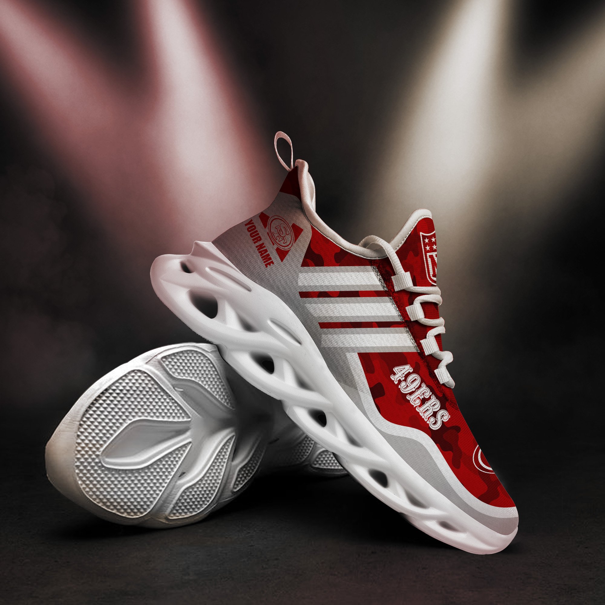 San Francisco 49Ers Black Max Soul Shoes 2025 Versions Custom Name 430