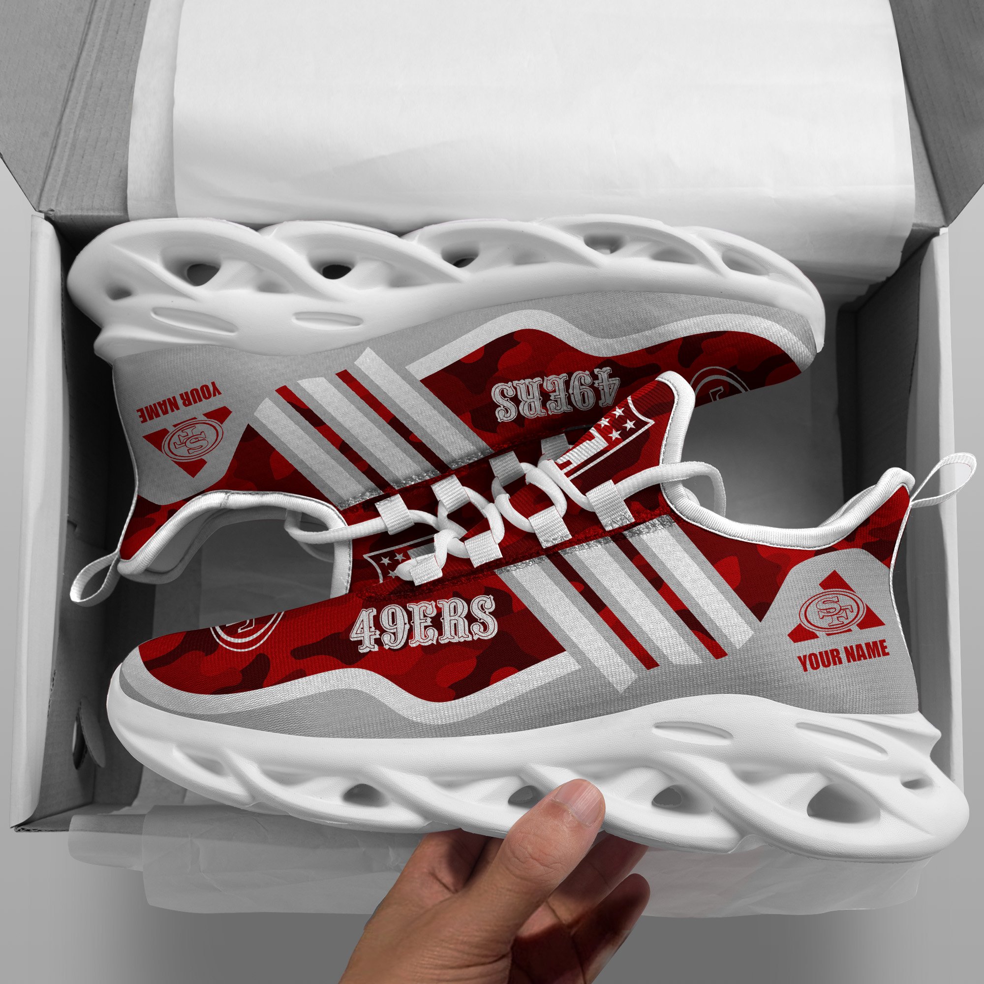 San Francisco 49Ers Black Max Soul Shoes 2025 Versions Custom Name 430