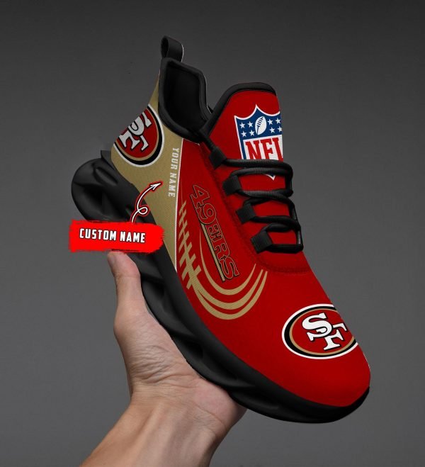 San Francisco 49Ers Black Max Soul Shoes 2025 Versions Custom Name 630
