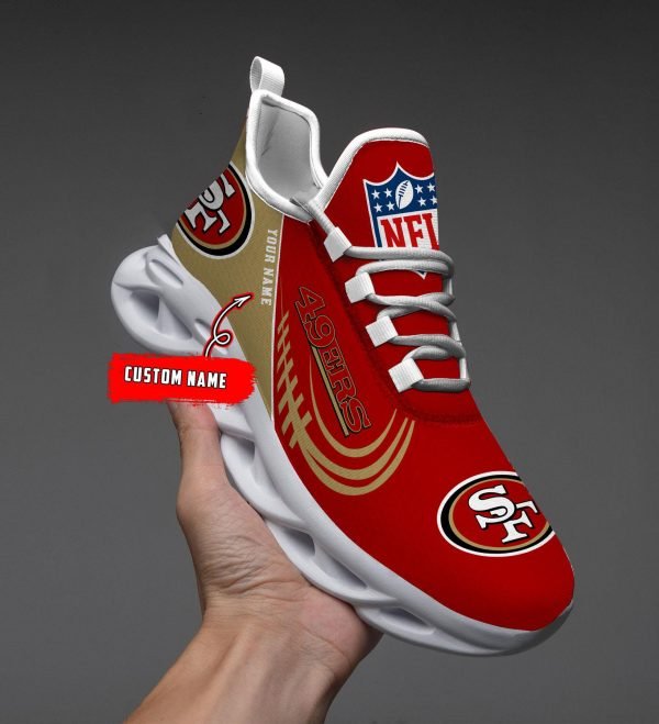San Francisco 49Ers Black Max Soul Shoes 2025 Versions Custom Name 630
