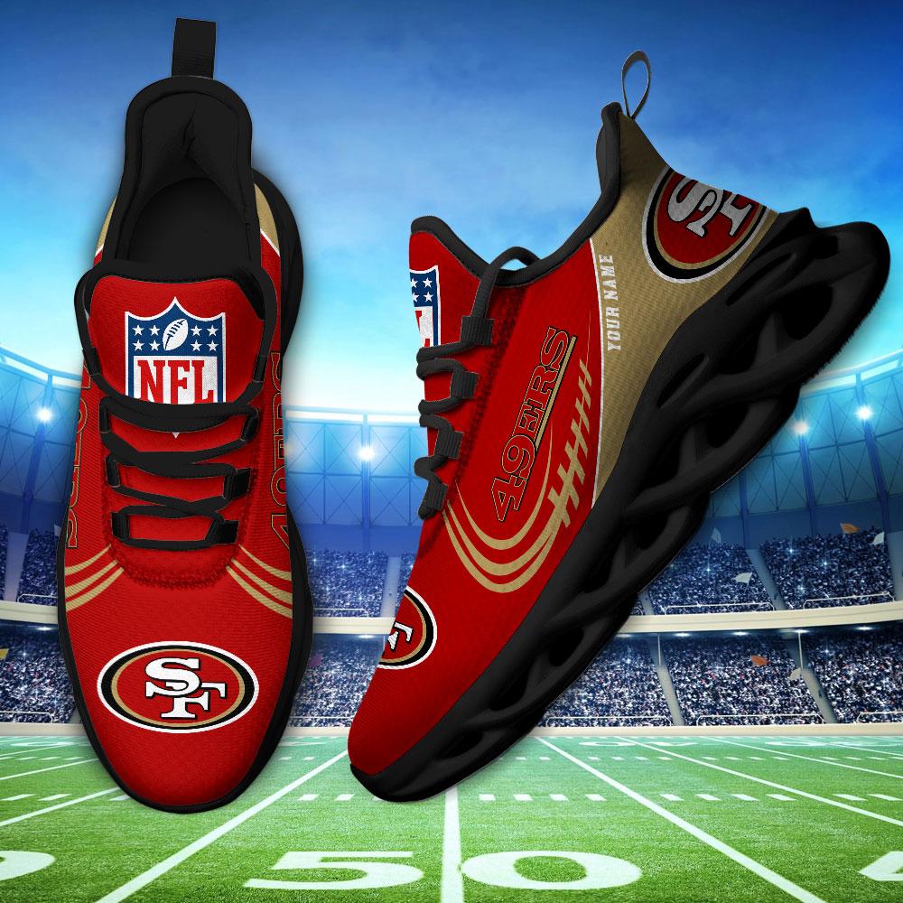 San Francisco 49Ers Black Max Soul Shoes 2025 Versions Custom Name 630