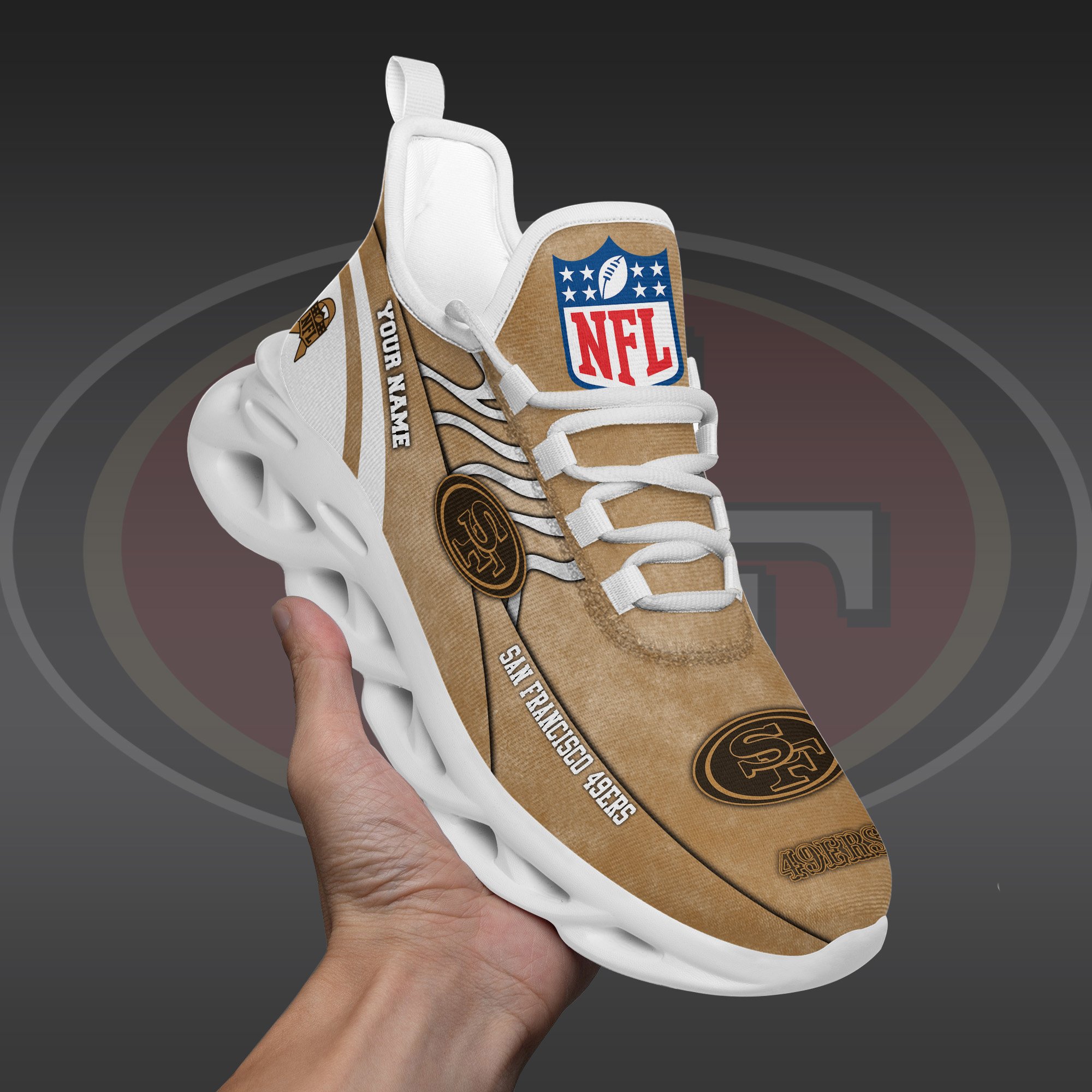 San Francisco 49Ers Black Max Soul Shoes 2025 Versions Custom Your Name And Number 264