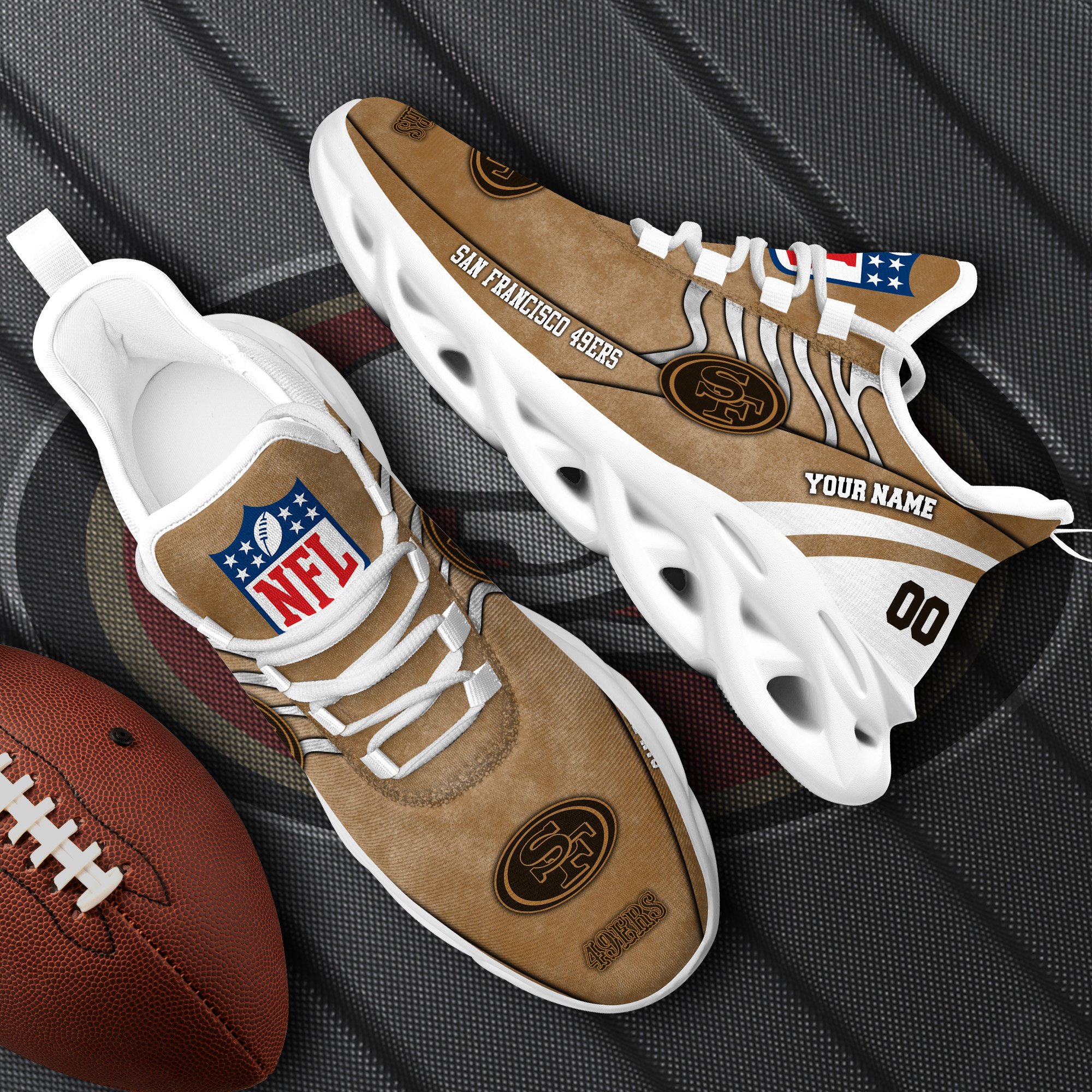 San Francisco 49Ers Black Max Soul Shoes 2025 Versions Custom Your Name And Number 264