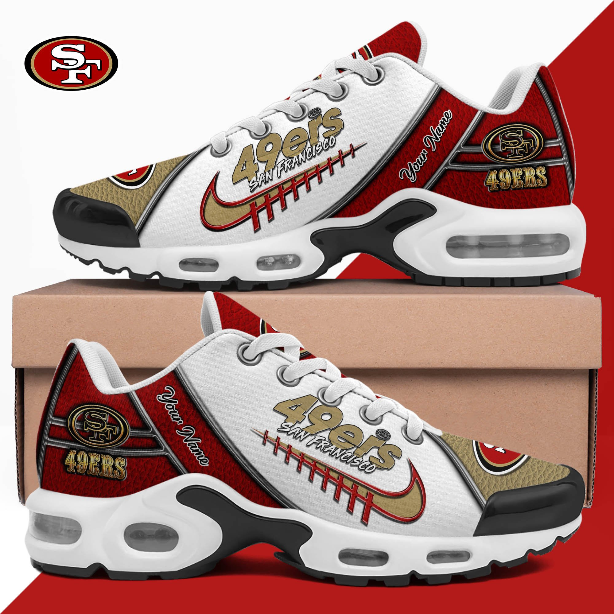 San Francisco 49Ers TN Shoes 2025 Version Custom Your Name, Football Team Shoes 516