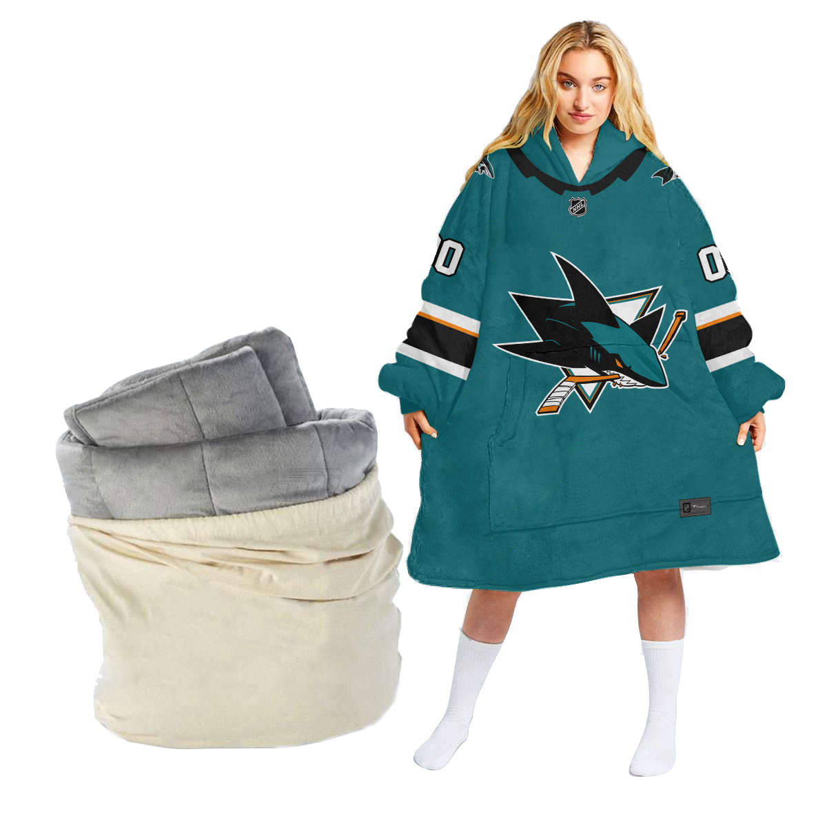 San Jose Sharks Personalized Blanket Hoodie Hoodie Snuggie Hoodies 