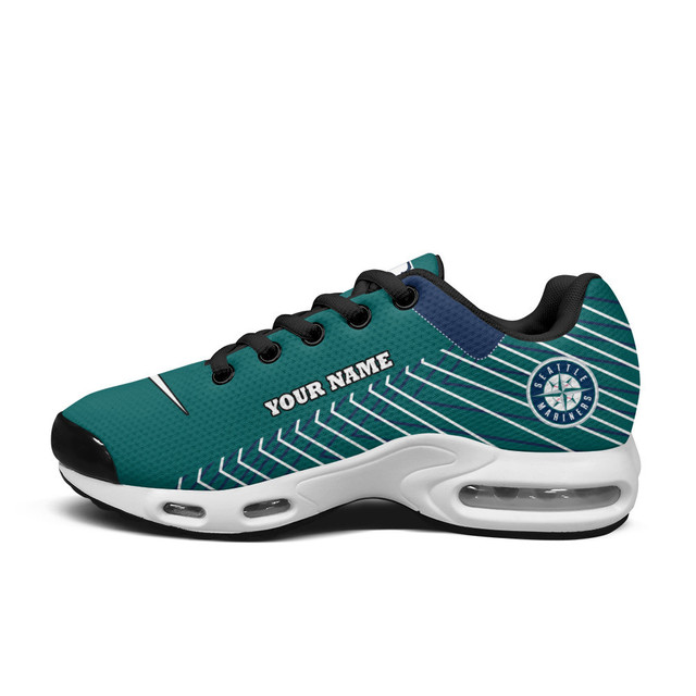 Seattle Mariners Personalized Name Team Colors Jagged Lines TN Air Max Shoes Air Cushion Sneakers