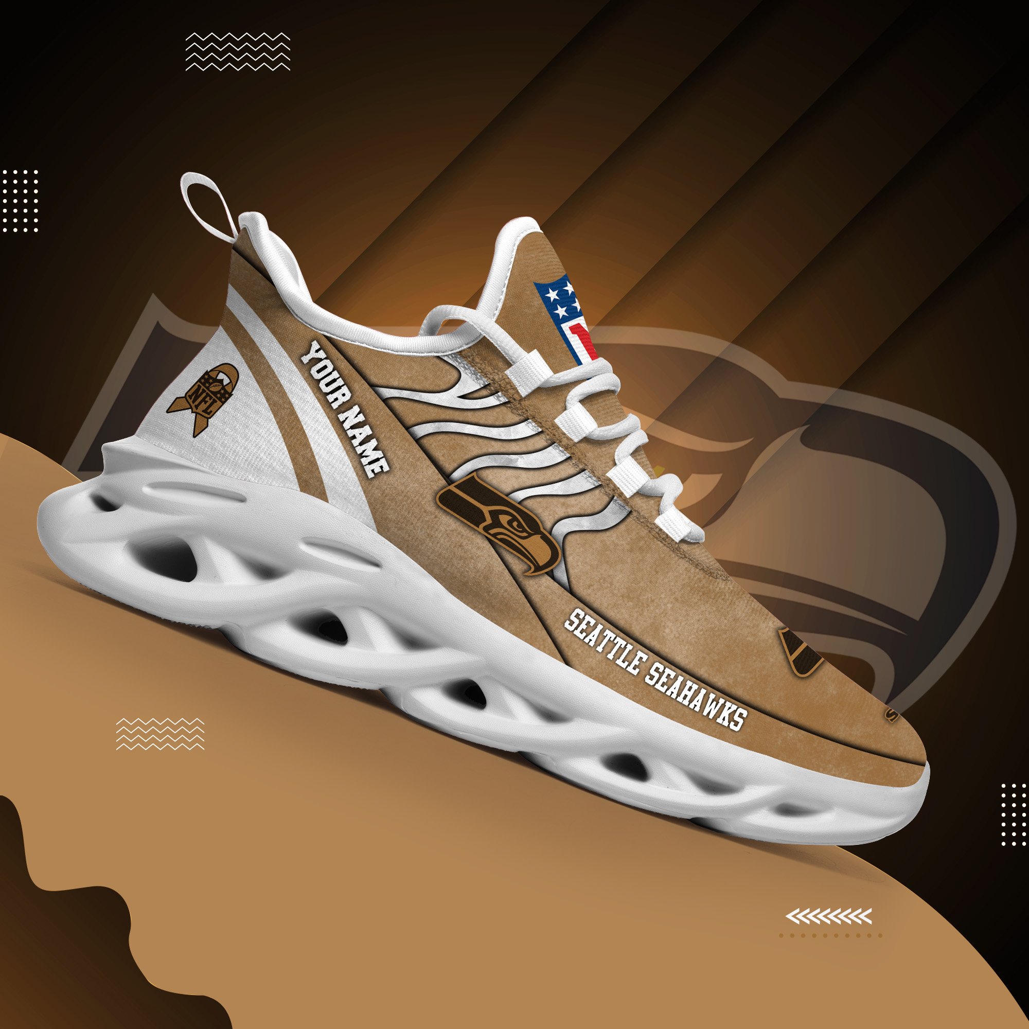 Seattle Seahawks Black Max Soul Shoes 2025 Versions Custom Your Name And Number 264