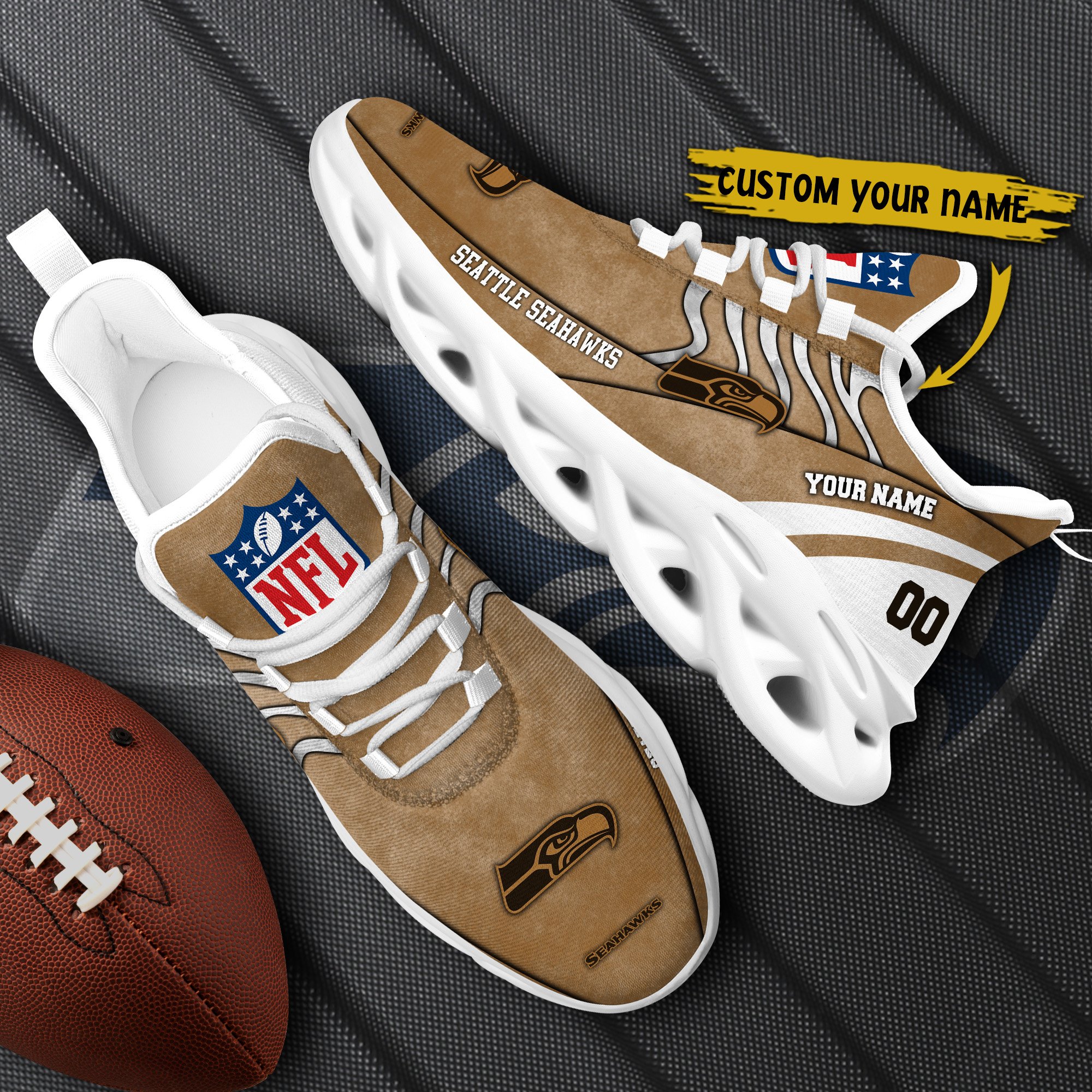 Seattle Seahawks Black Max Soul Shoes 2025 Versions Custom Your Name And Number 264