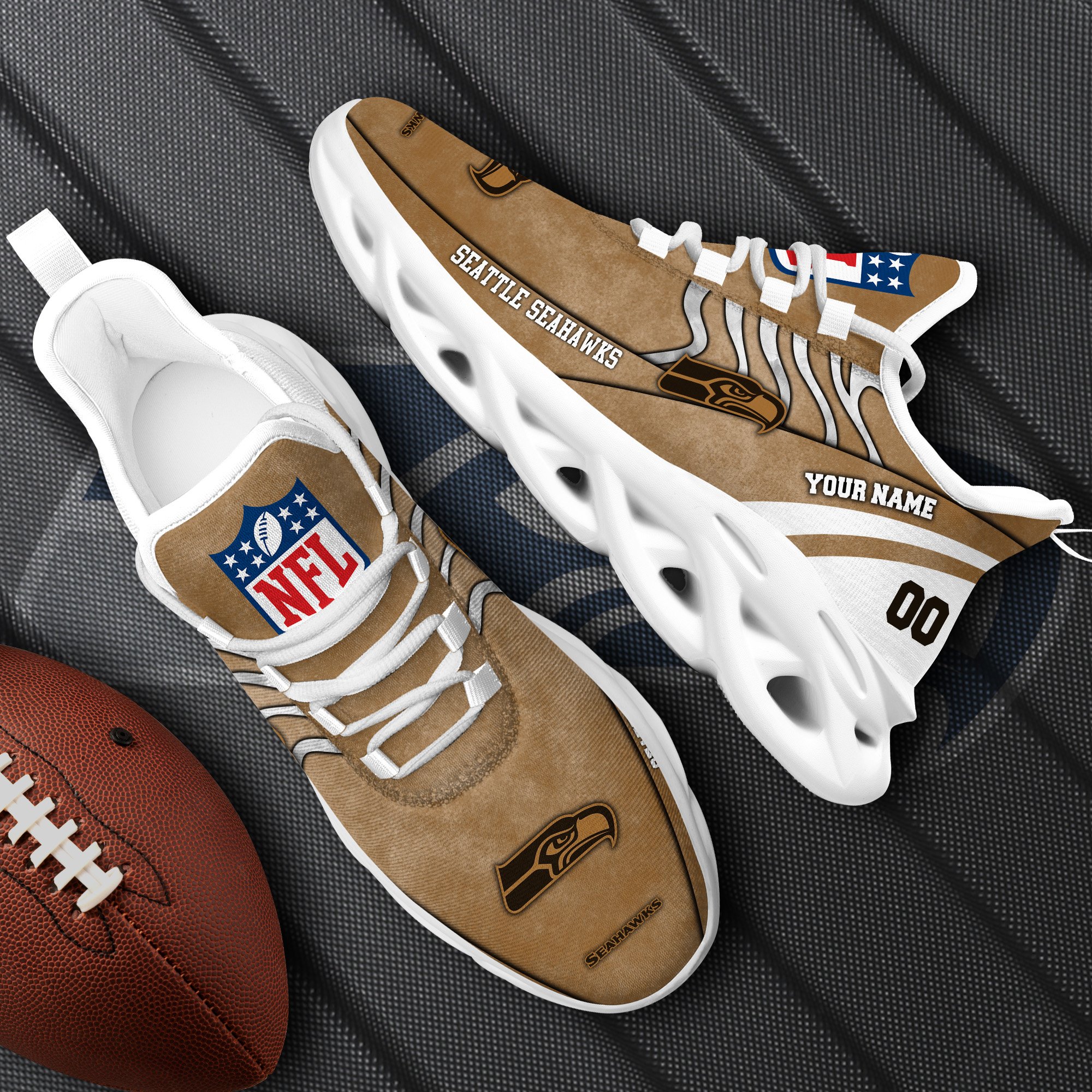 Seattle Seahawks Black Max Soul Shoes 2025 Versions Custom Your Name And Number 264