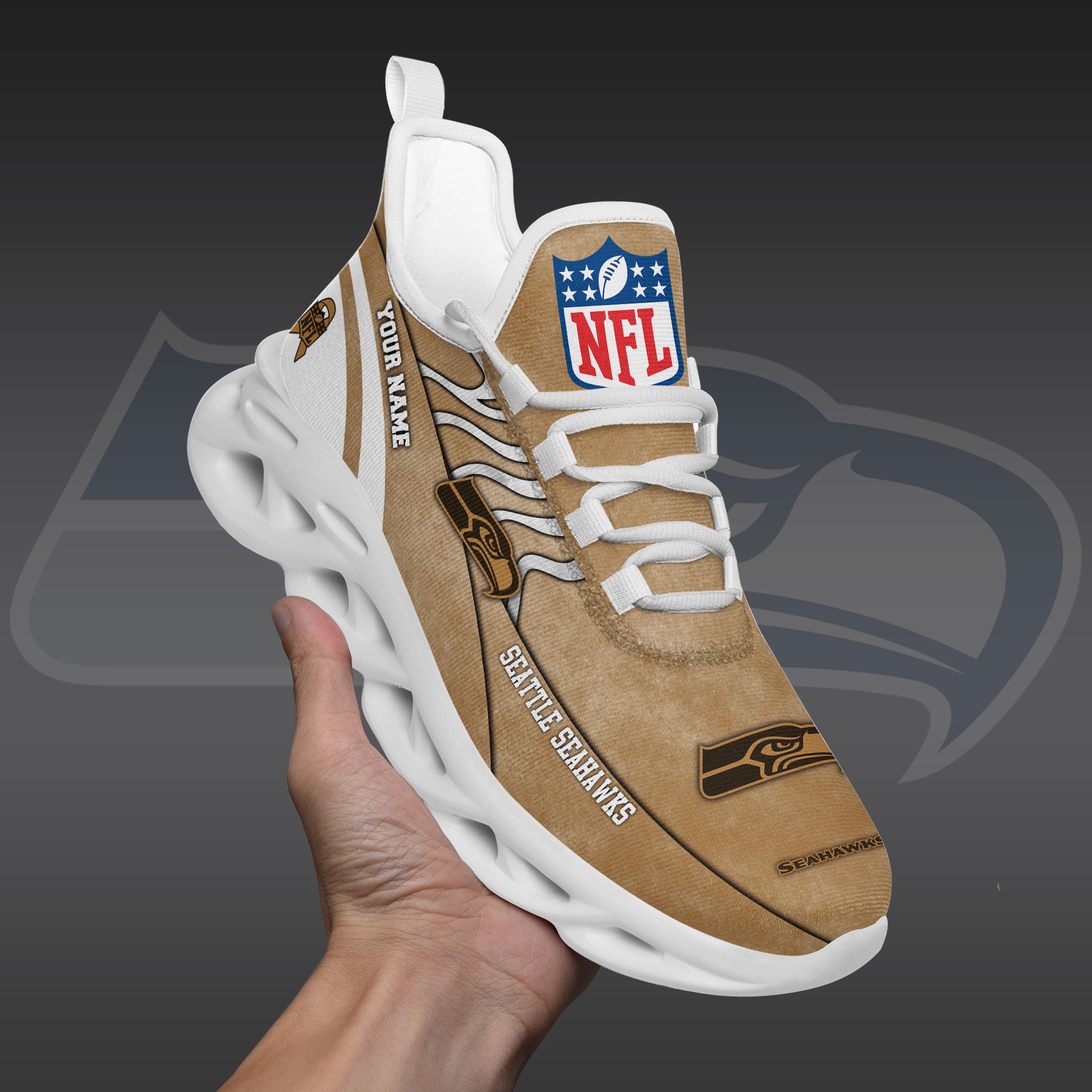 Seattle Seahawks Black Max Soul Shoes 2025 Versions Custom Your Name And Number 264