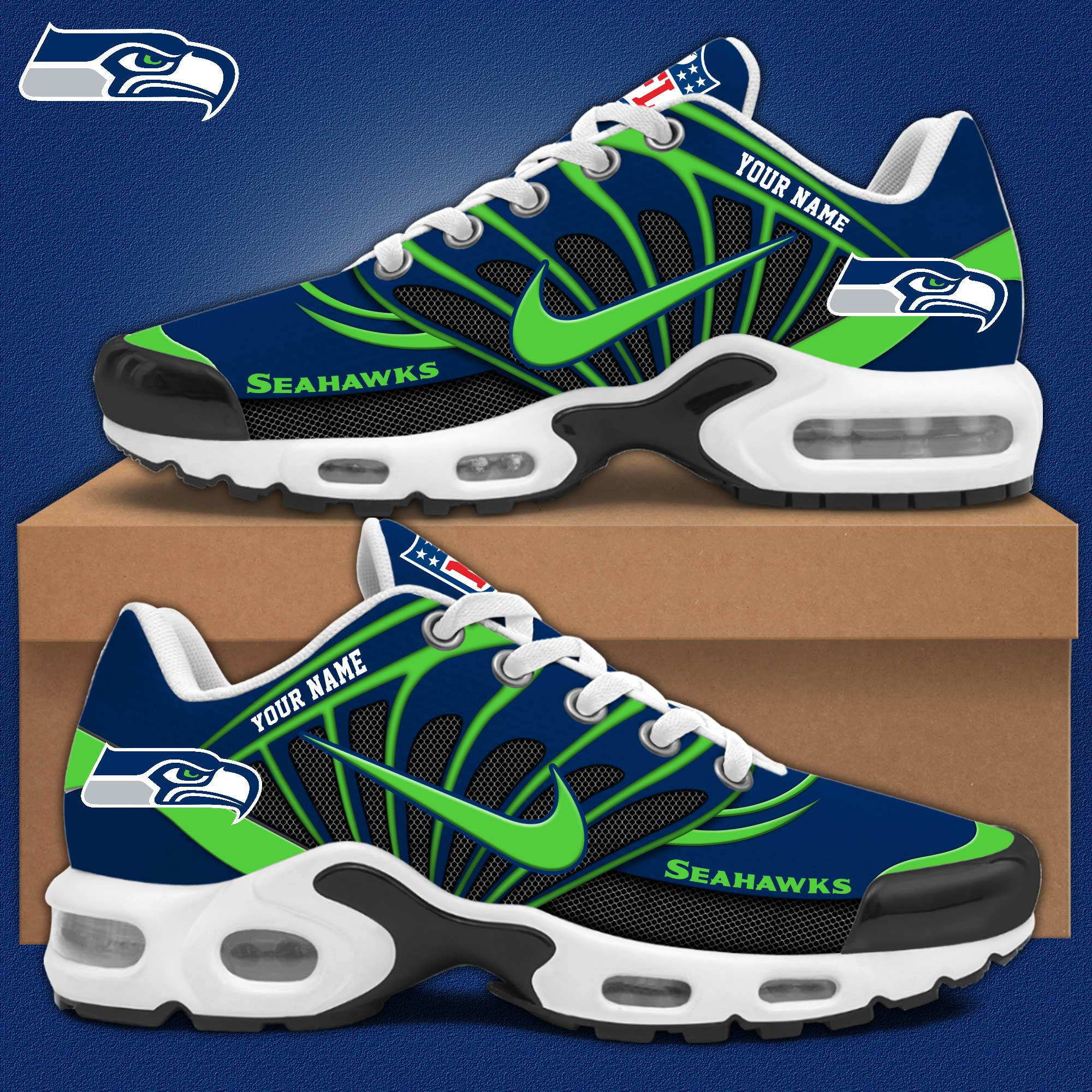 Seattle Seahawks TN Air Max Plus Shoes Sneakers For Men And Women