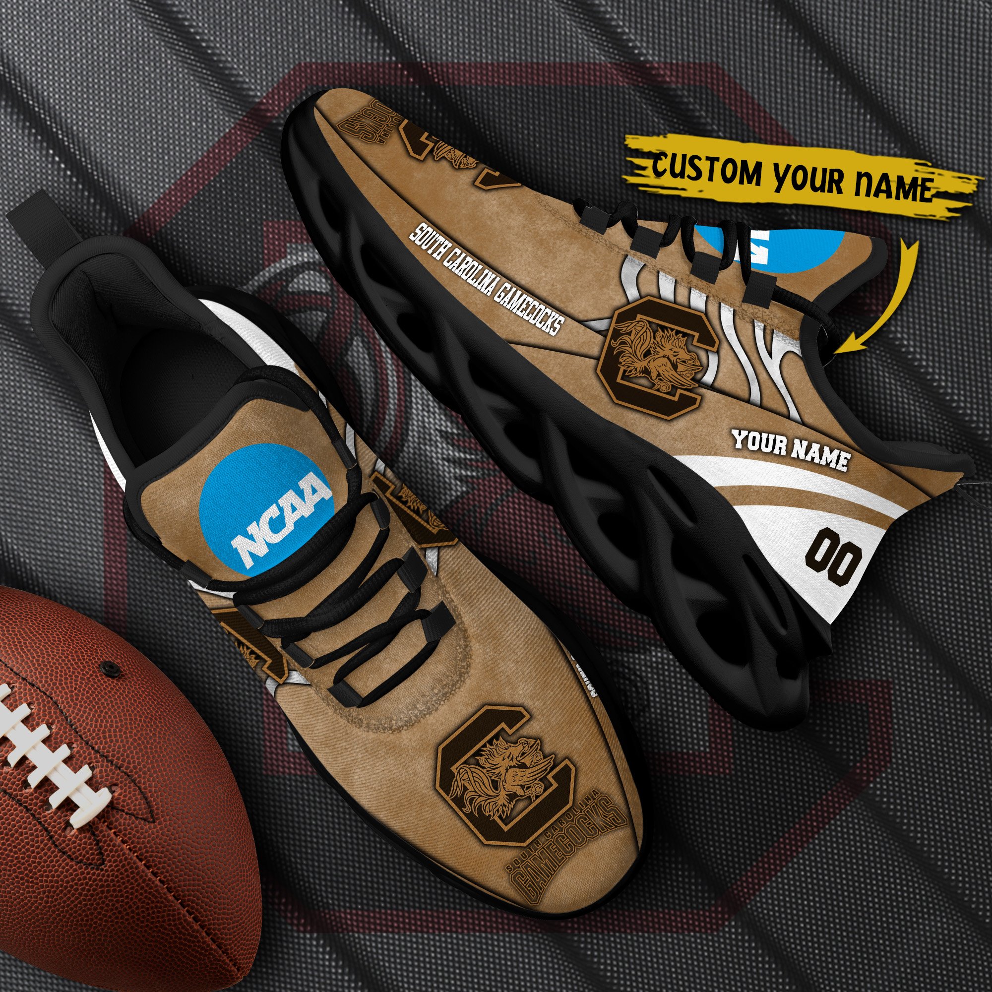 South Carolina Gamecocks Black Max Soul Shoes 2025 Versions Custom Your Name And Number 312