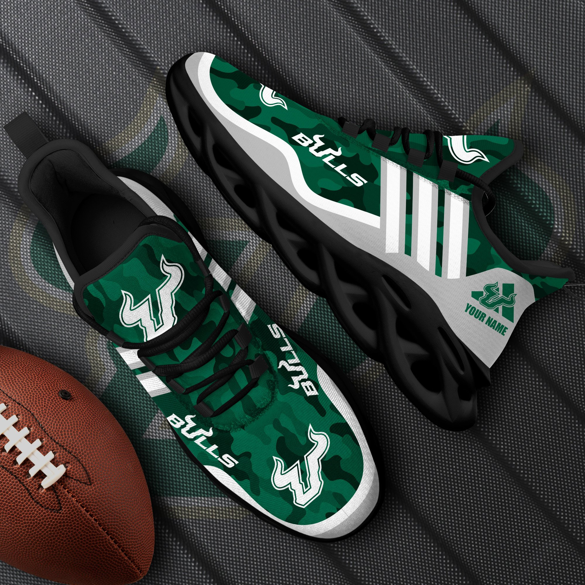 South Florida Bulls Black Max Soul Shoes 2025 Versions Custom Name 466