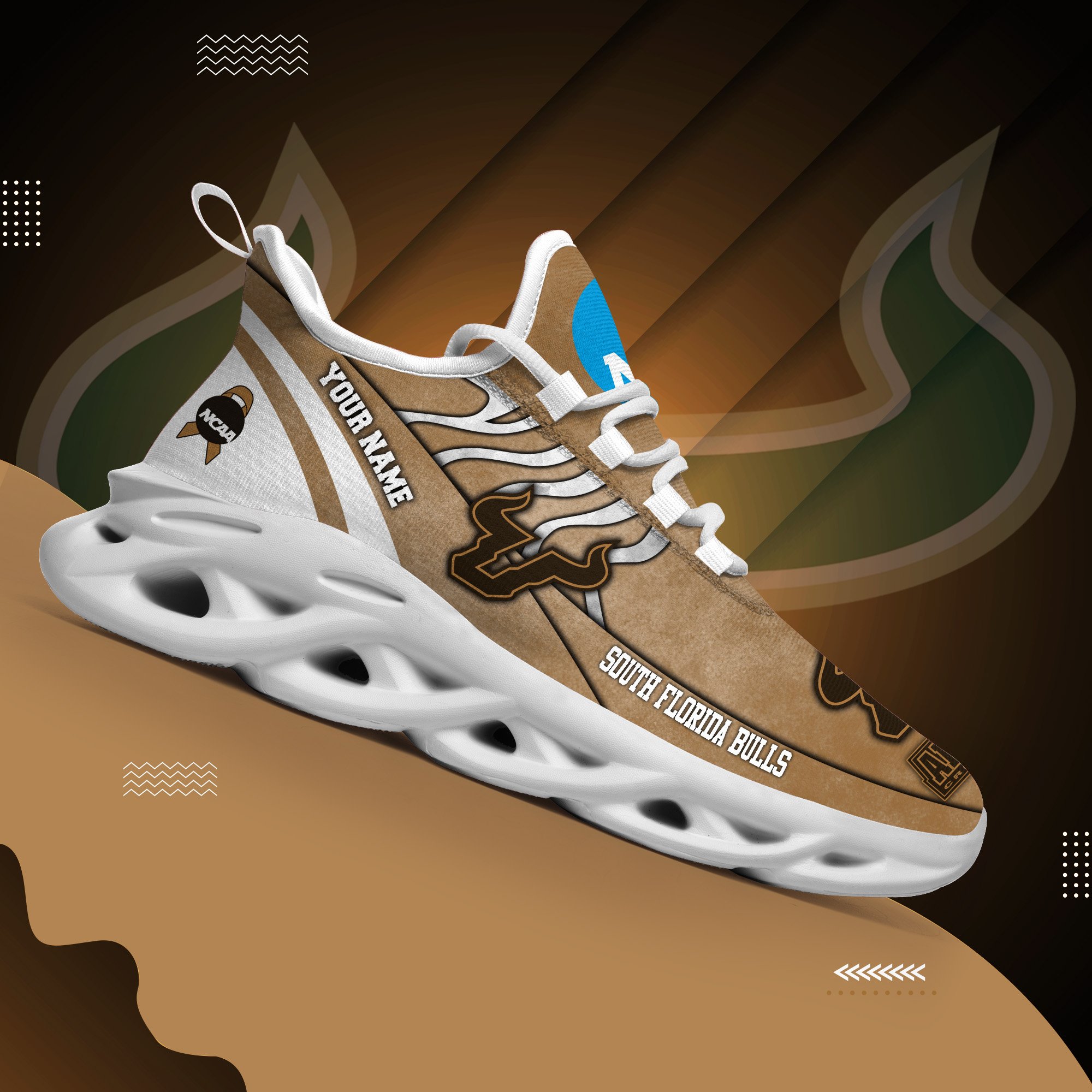 South Florida Bulls Black Max Soul Shoes 2025 Versions Custom Your Name And Number 312