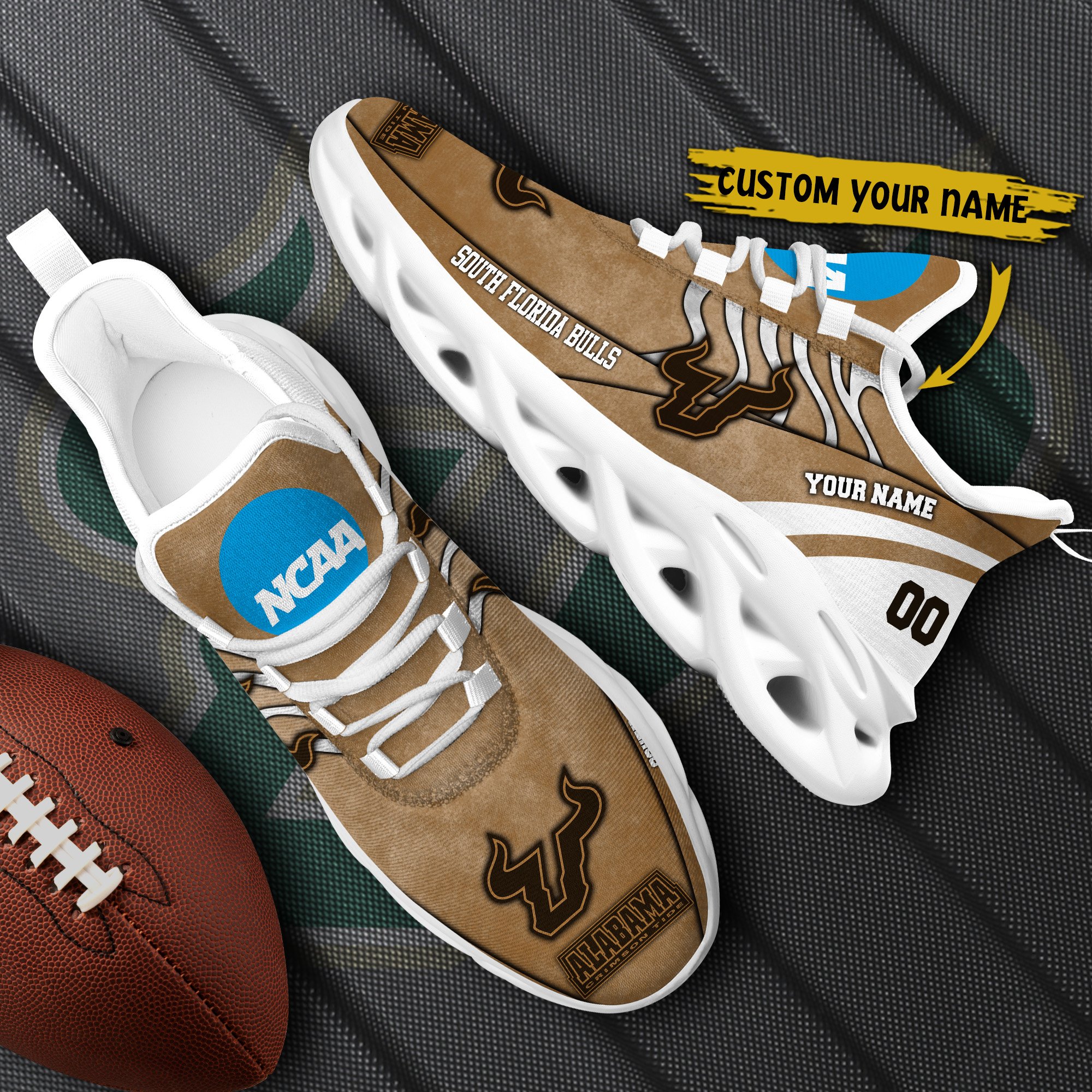 South Florida Bulls Black Max Soul Shoes 2025 Versions Custom Your Name And Number 312