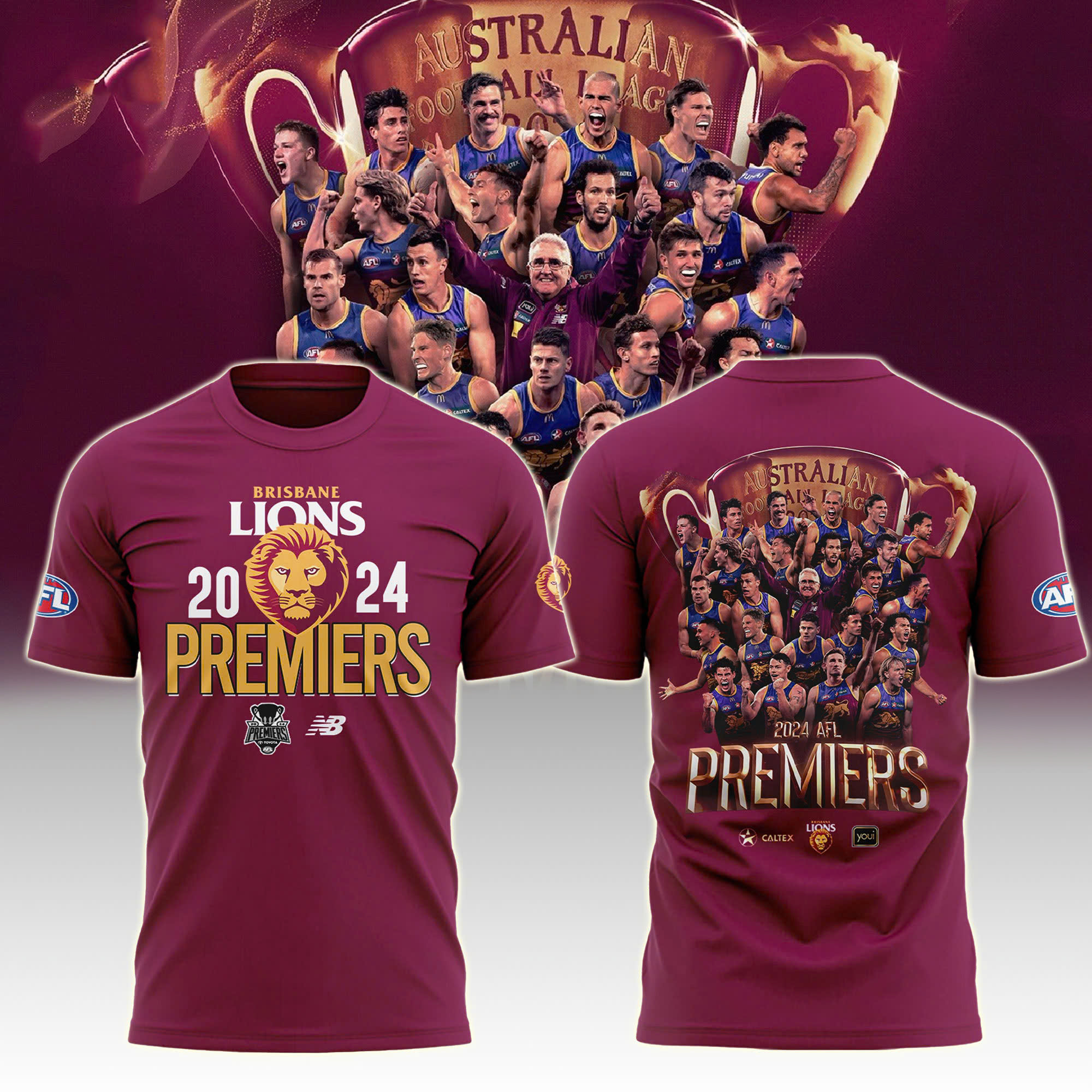 Special AFL Champions Brisbane Lions Tshirt v2 