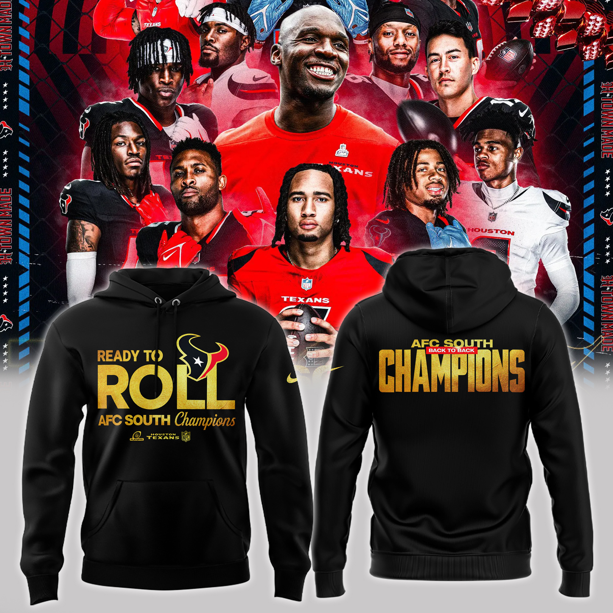 Special Edition AFC South Division Champions Houston Texans Hoodie 