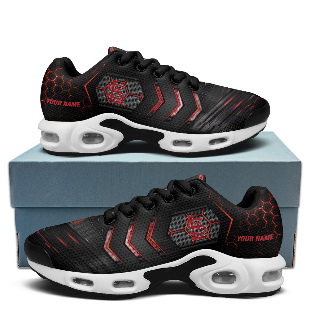 St Louis Cardinals Personalized Name Team Colors Arrow Line Beehive Pattern TN Air Max Shoes Air Cushion Sneakers