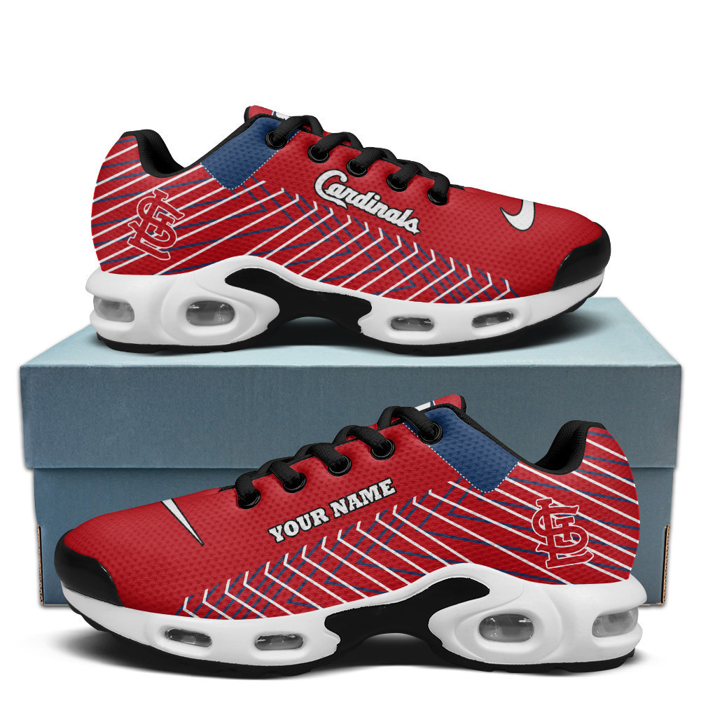 St Louis Cardinals Personalized Name Team Colors Jagged Lines TN Shoes Air Cushion Sneakers