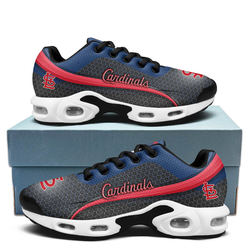St Louis Cardinals Personalized Name Team Colors Wave Line Beehive Pattern TN Air Max Shoes Air Cushion Sneakers