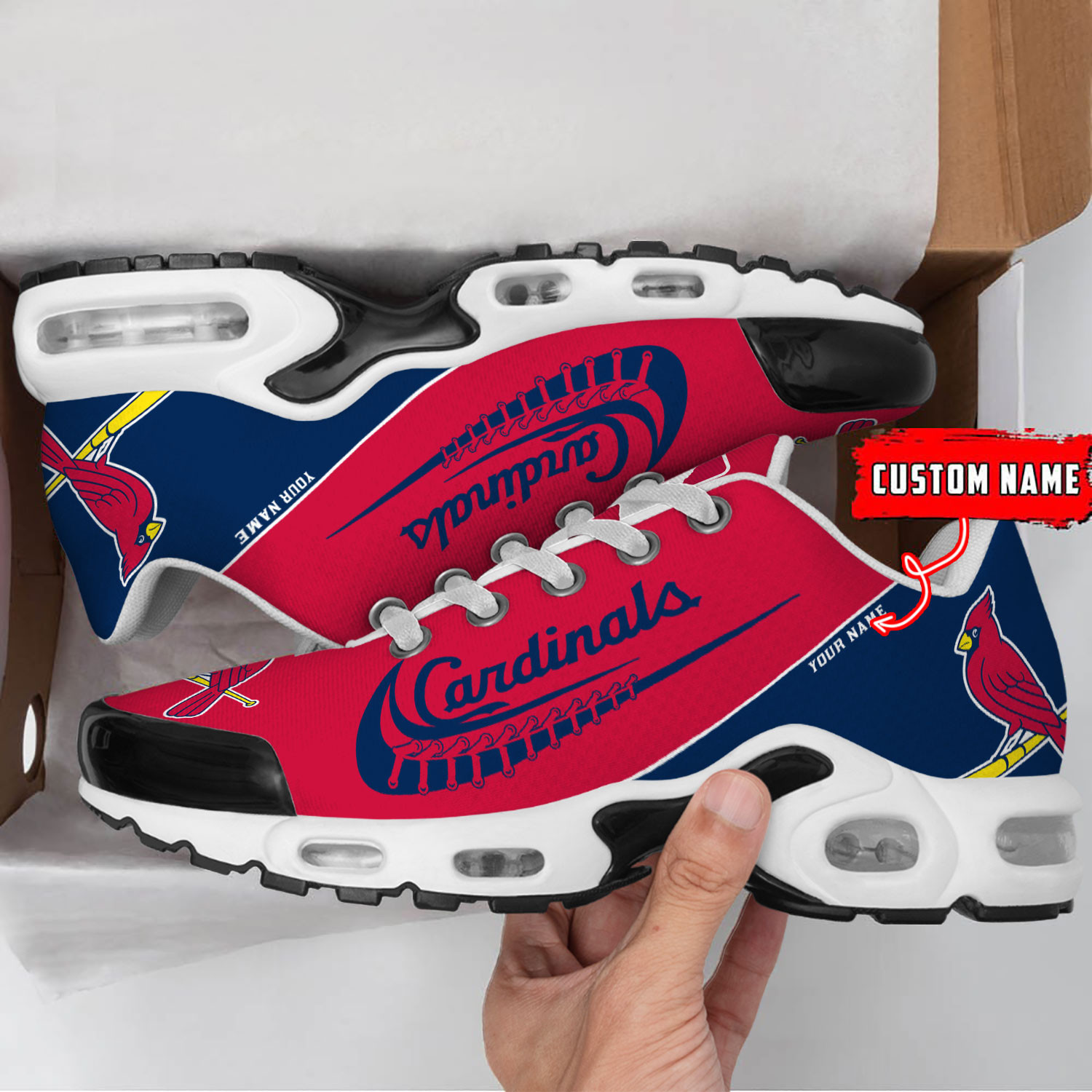 St. Louis Cardinals Team Logo Baseball God Wings Air Max Shoes Sneaker