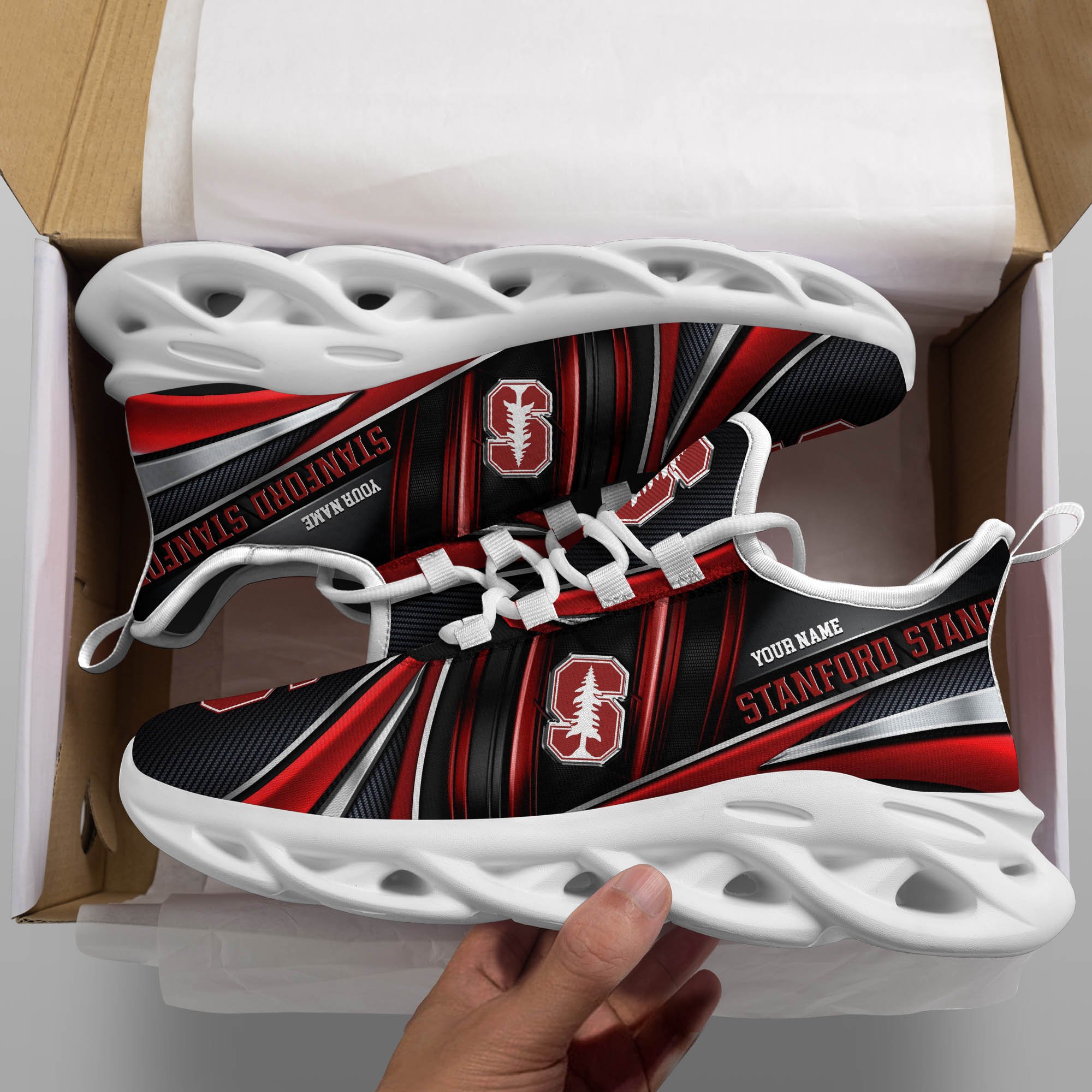 Stanford Cardinal White C Sneakers 2025 Version Personalized Your Name, Sport Team Sneakers, Sport Gifts PH892