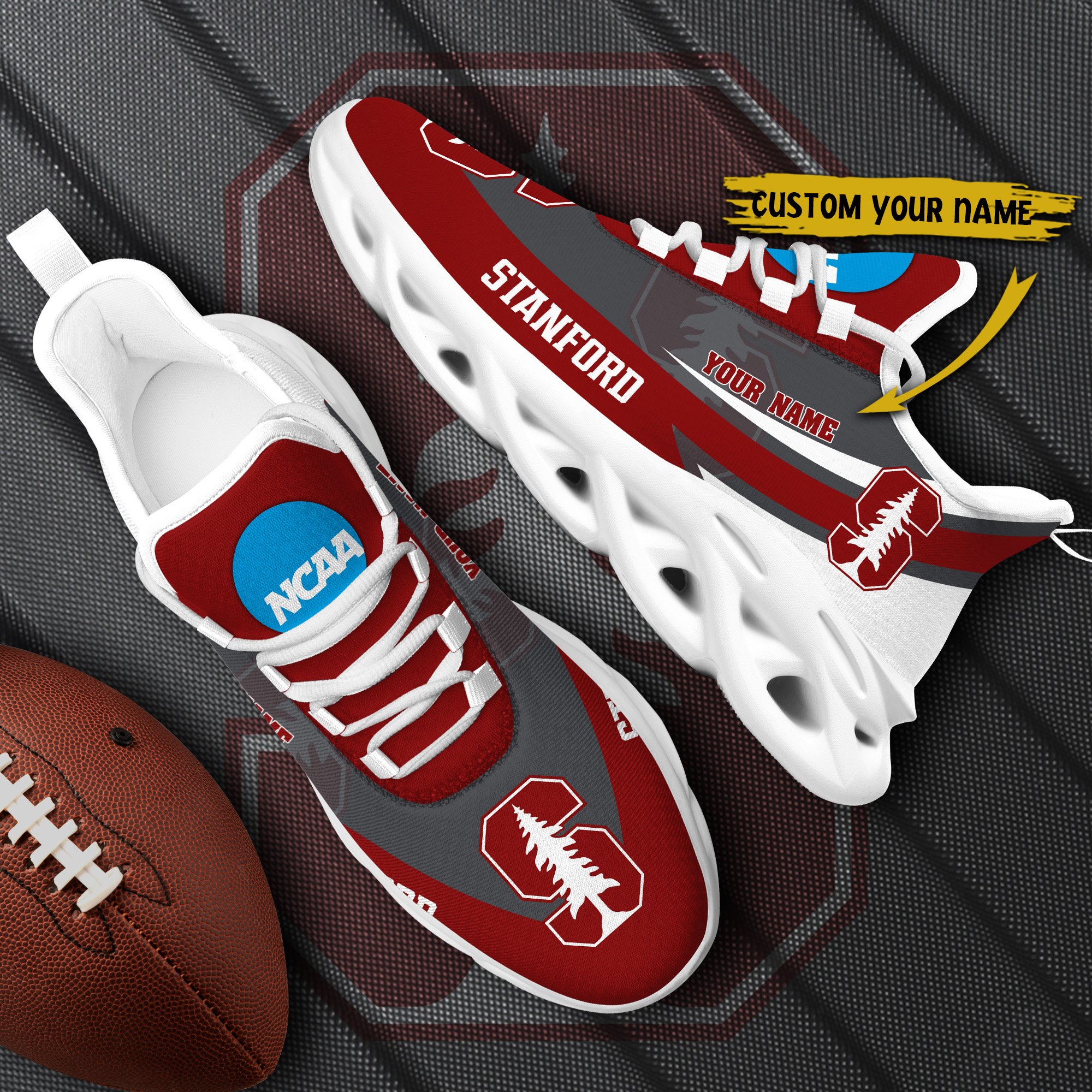 Stanford Cardinal White Max Soul Shoes 2025 Versions Custom Your Name, Sports Gift For Fan PH019