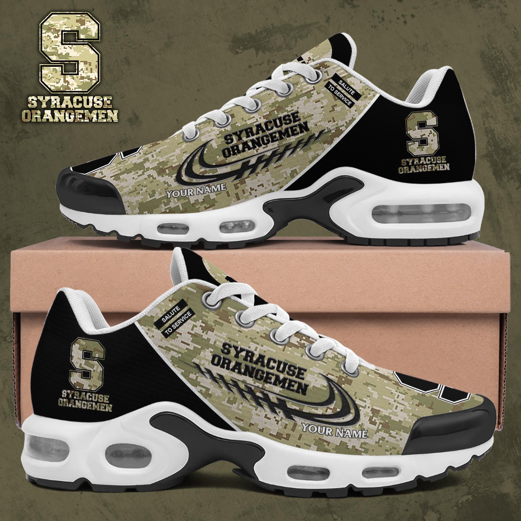 Syracuse Orange TN Shoes 2025 Version Custom Name, Camouflage Shoes, Gifts For Football Lovers PH636