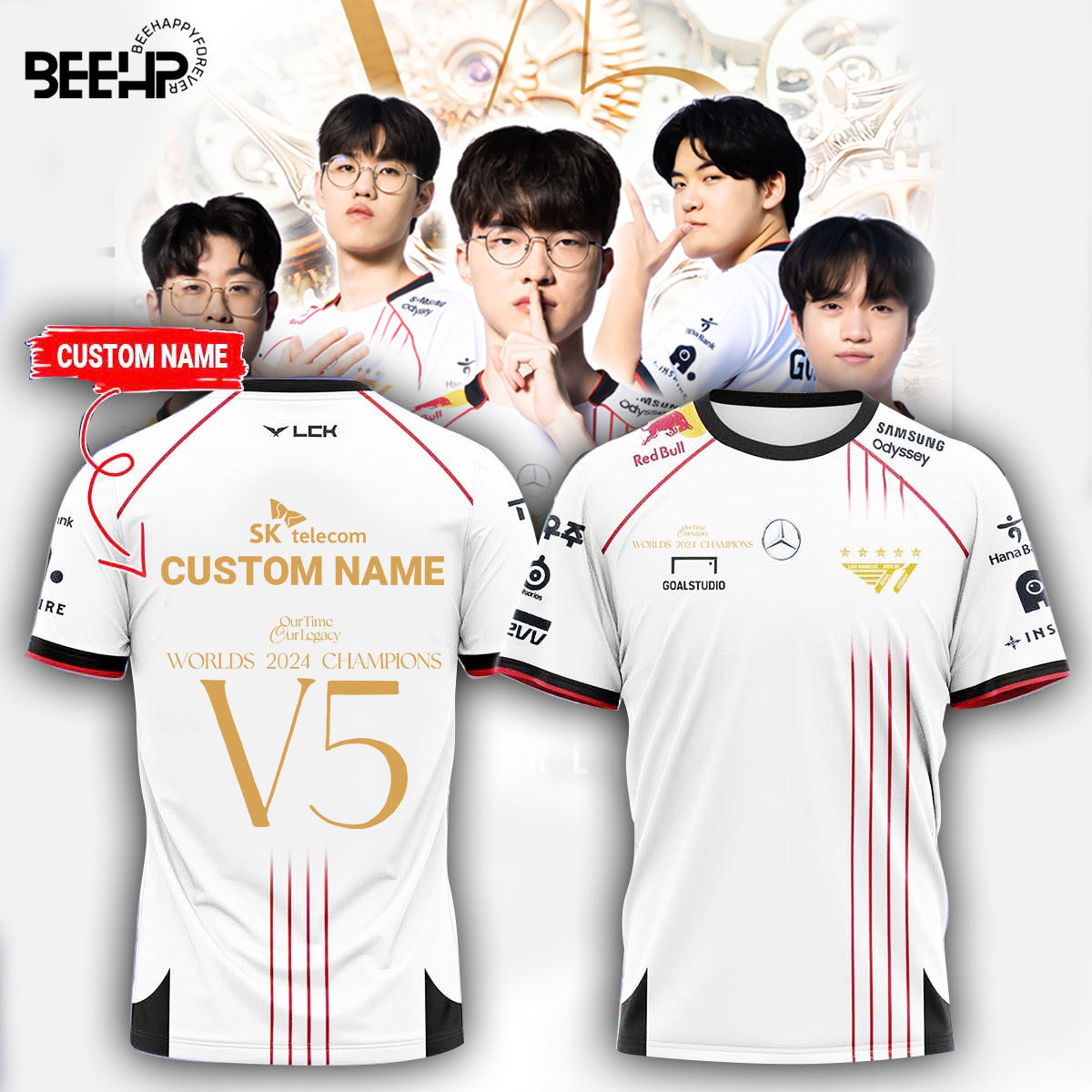 T1 World Champions Custom Name Shirt 
