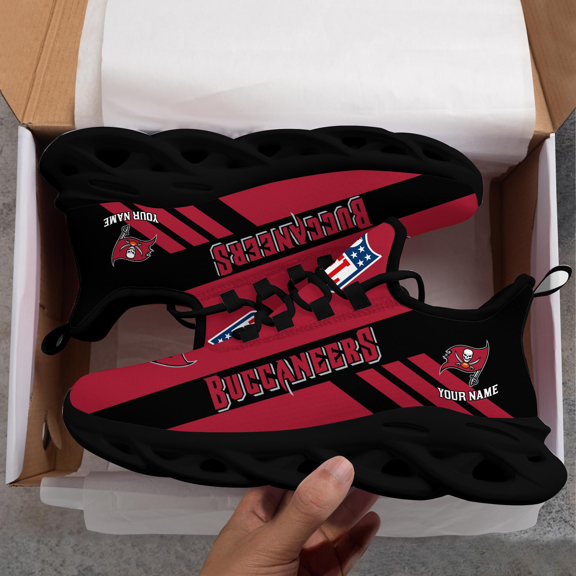 Tampa Bay Buccaneers Black Max Soul Shoes 2025 Versions Custom Name 635
