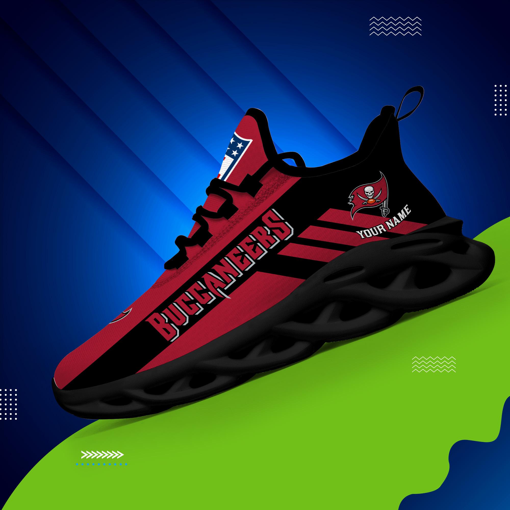 Tampa Bay Buccaneers Black Max Soul Shoes 2025 Versions Custom Name 635