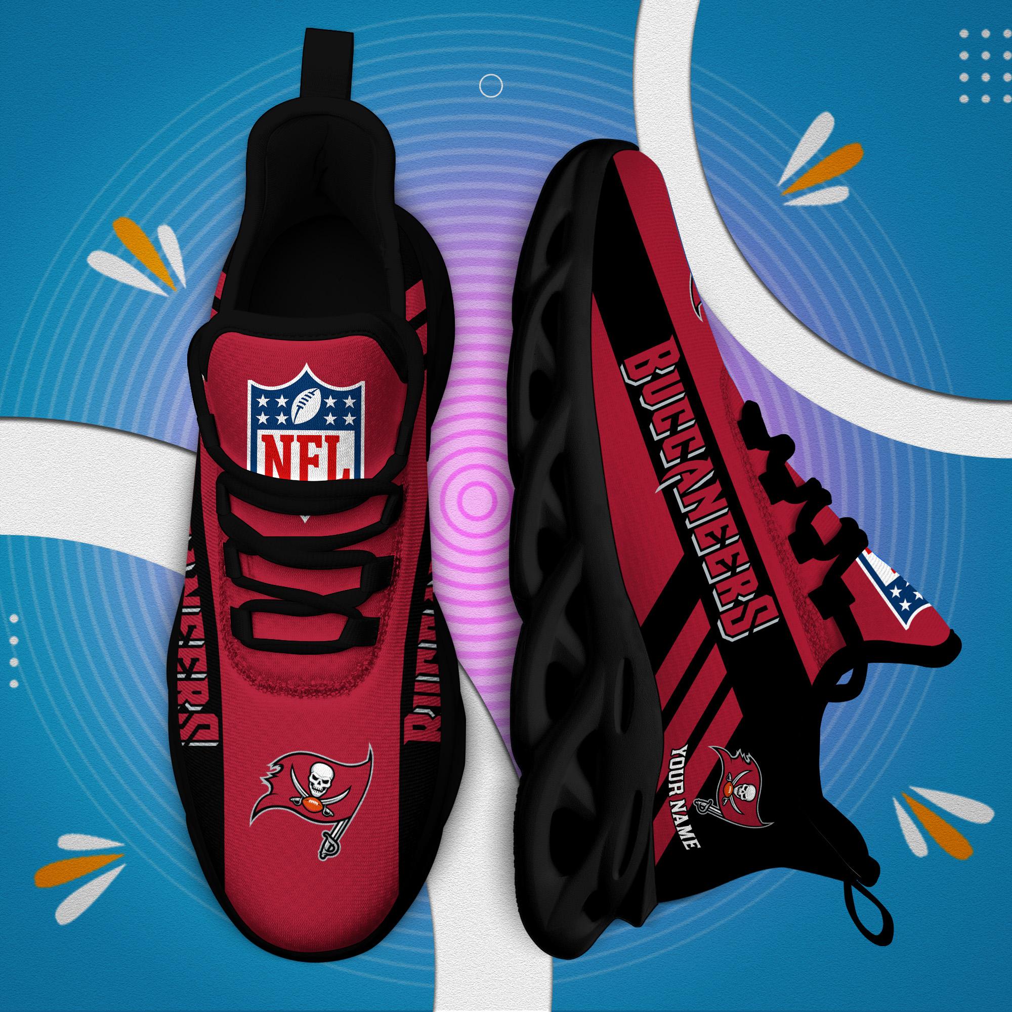 Tampa Bay Buccaneers Black Max Soul Shoes 2025 Versions Custom Name 635