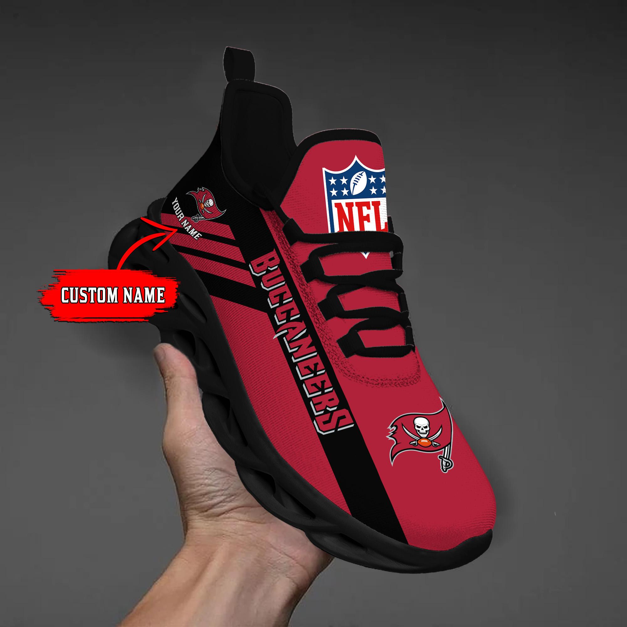 Tampa Bay Buccaneers Black Max Soul Shoes 2025 Versions Custom Name 635