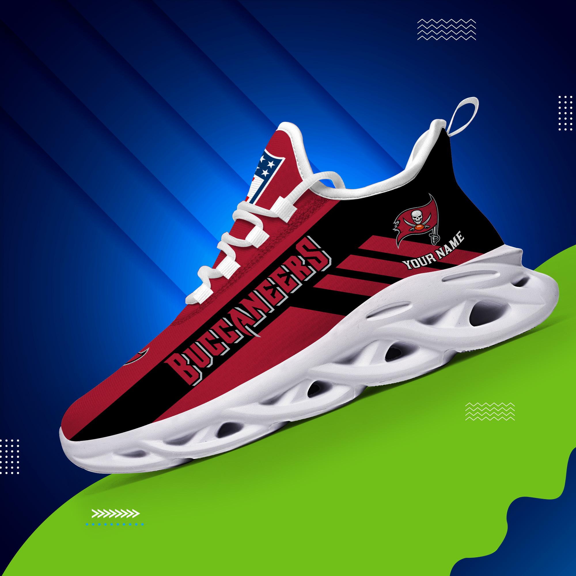 Tampa Bay Buccaneers Black Max Soul Shoes 2025 Versions Custom Name 635