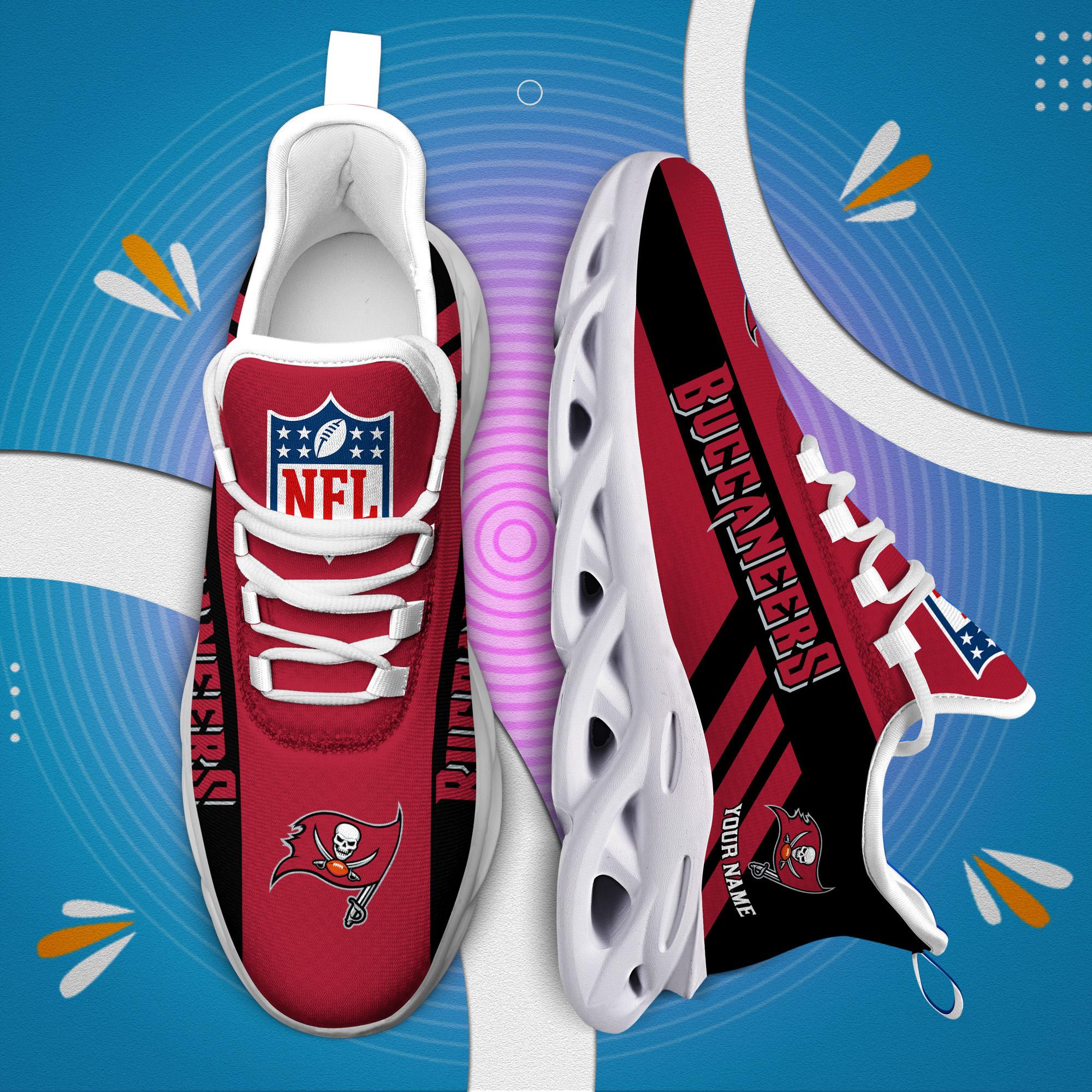 Tampa Bay Buccaneers Black Max Soul Shoes 2025 Versions Custom Name 635