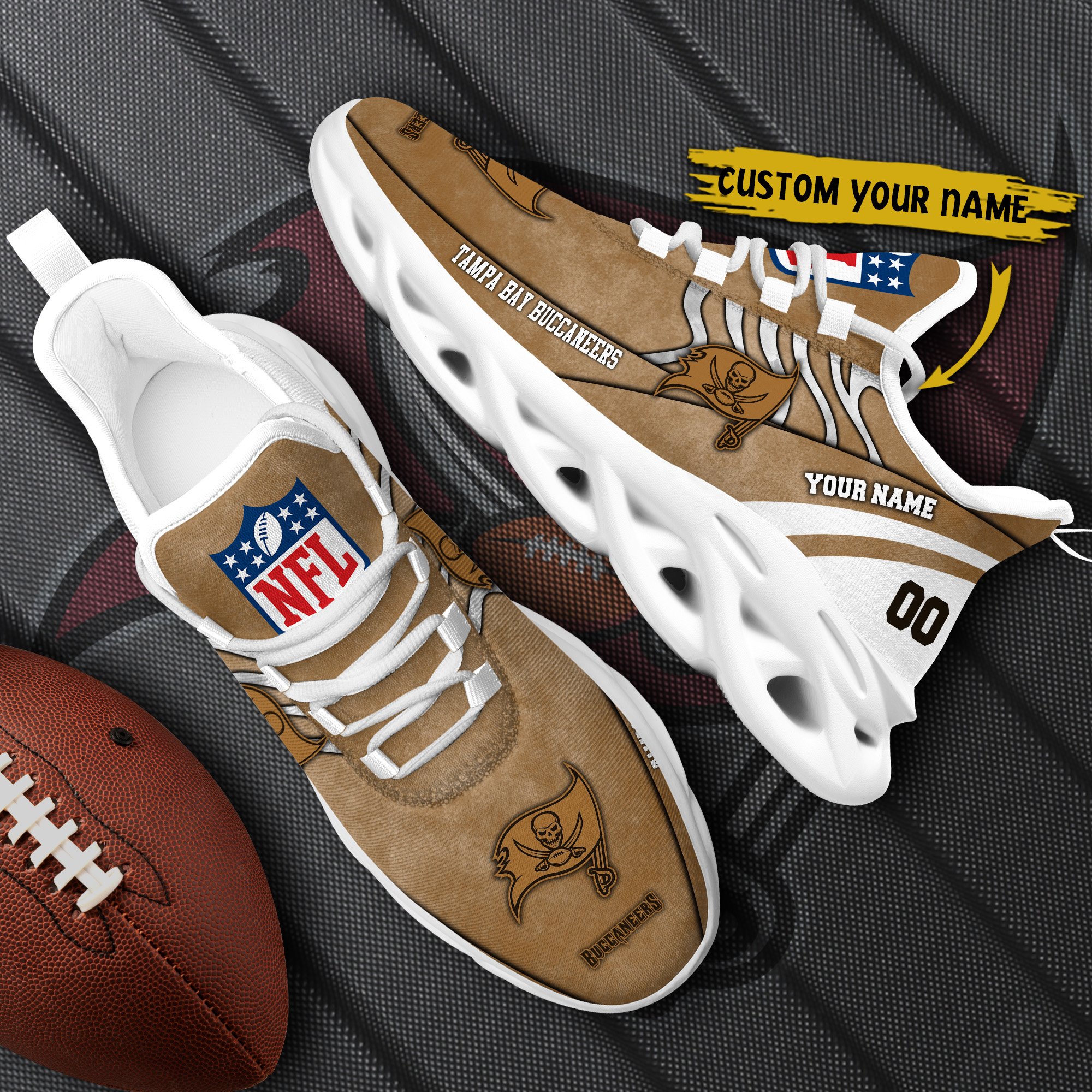Tampa Bay Buccaneers Black Max Soul Shoes 2025 Versions Custom Your Name And Number 264