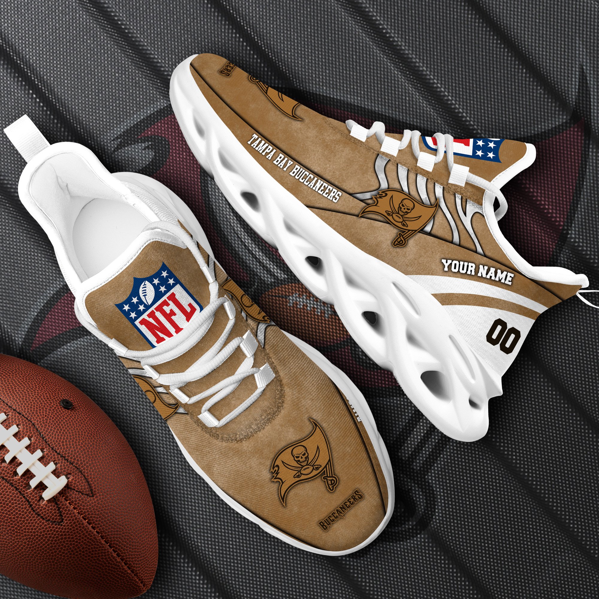 Tampa Bay Buccaneers Black Max Soul Shoes 2025 Versions Custom Your Name And Number 264