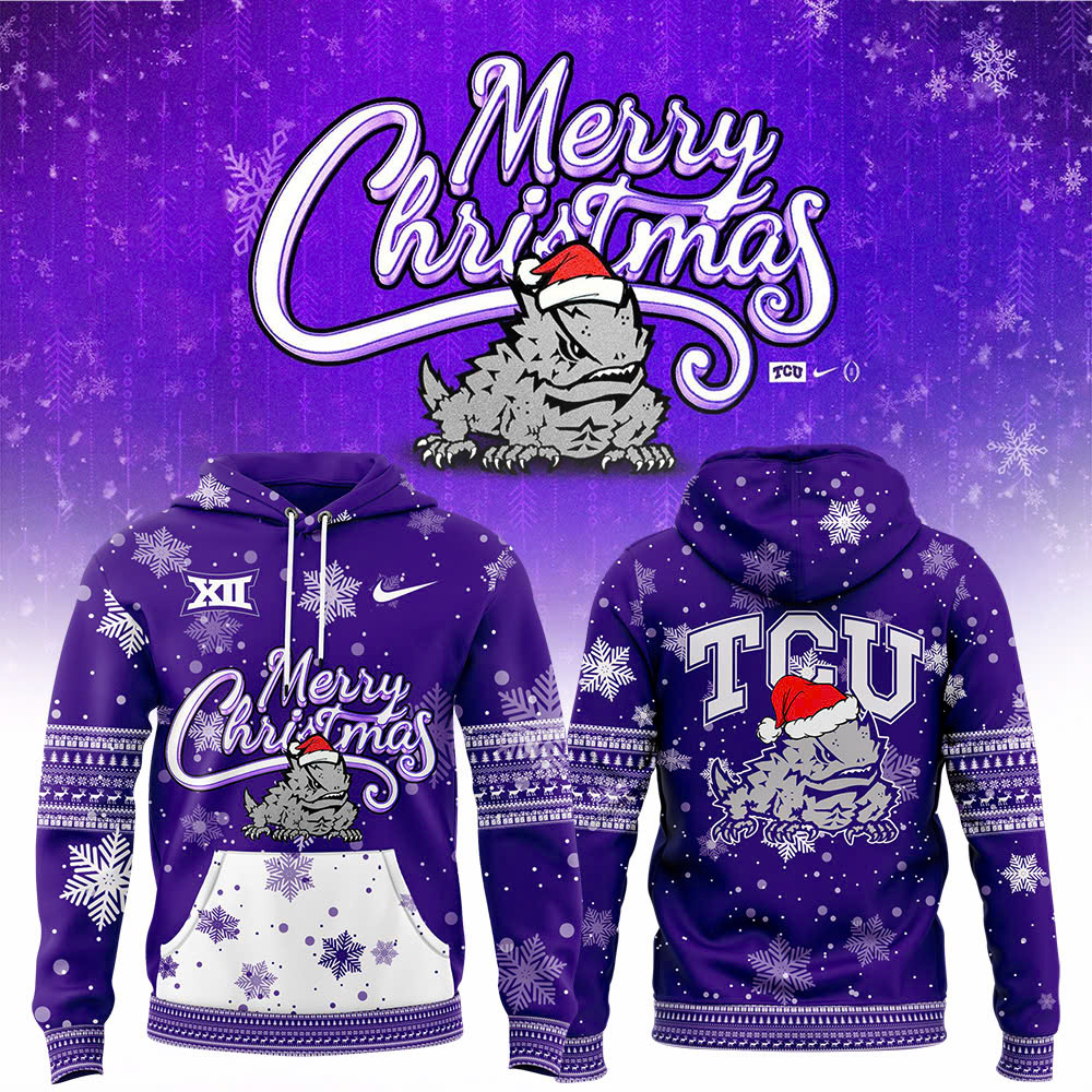 TCU Football Merry Christmas Premium Pullover Hoodie 