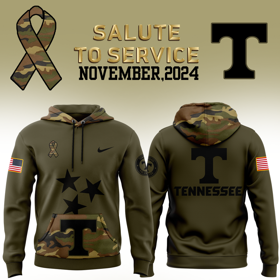Tennessee Football Camo 2024 Salute to Service Club Fleece Pullover unisex Hoodie 