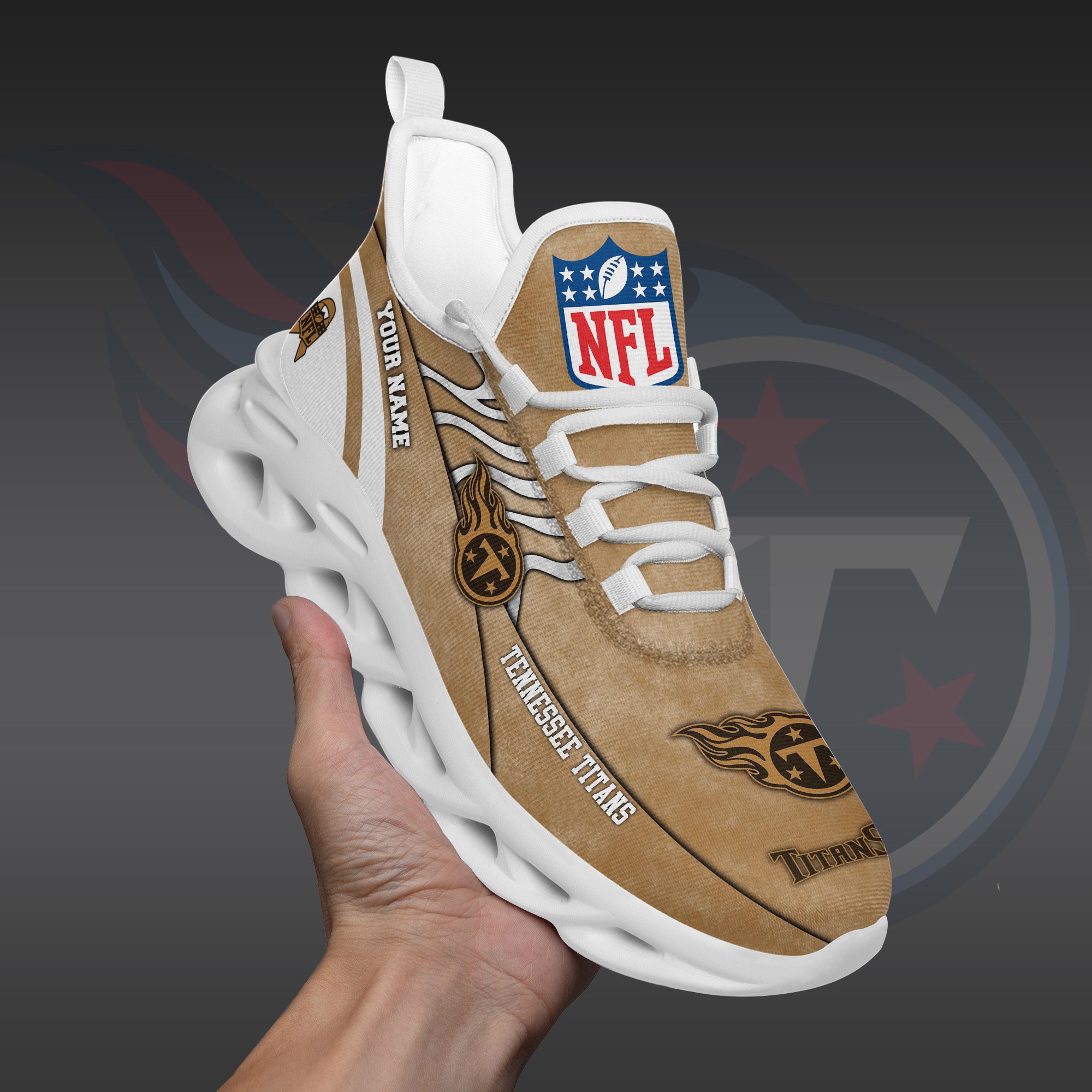 Tennessee Titans Black Max Soul Shoes 2025 Versions Custom Your Name And Number 264