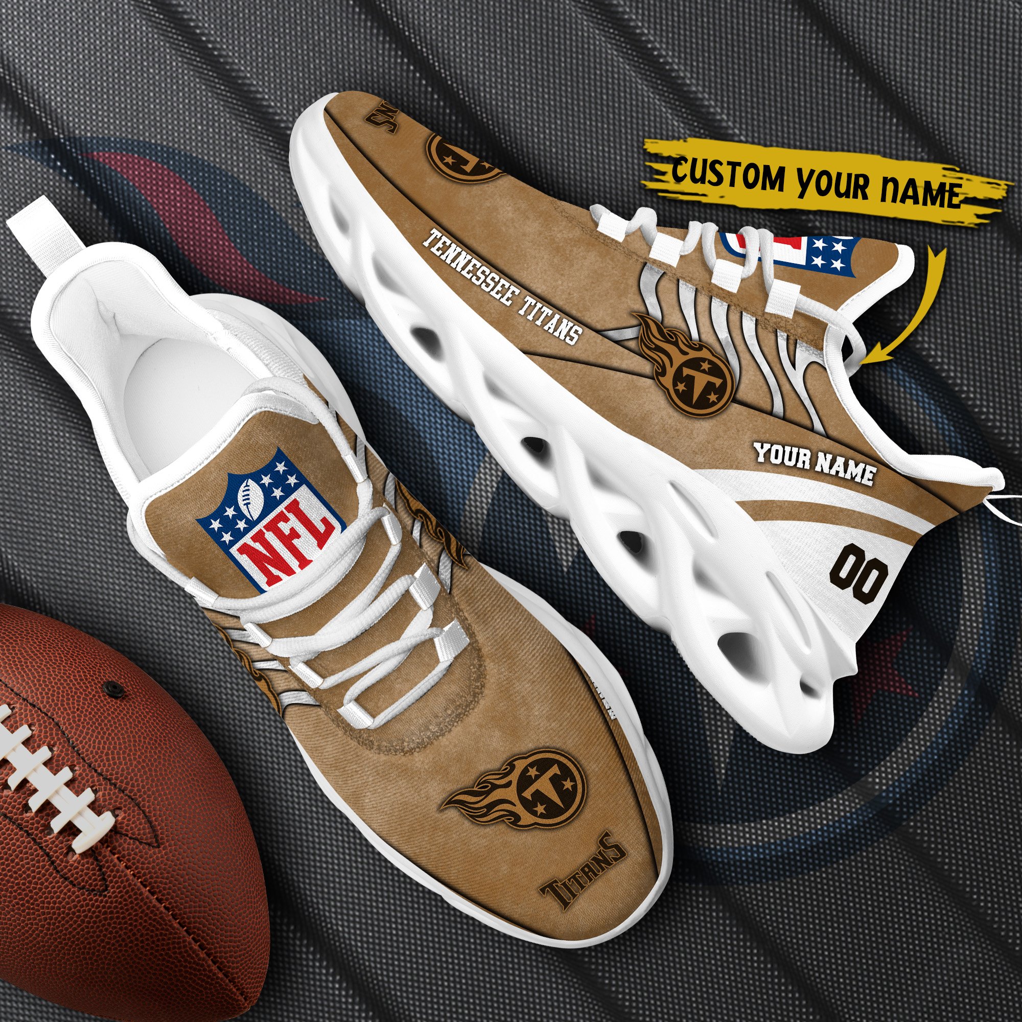 Tennessee Titans Black Max Soul Shoes 2025 Versions Custom Your Name And Number 264
