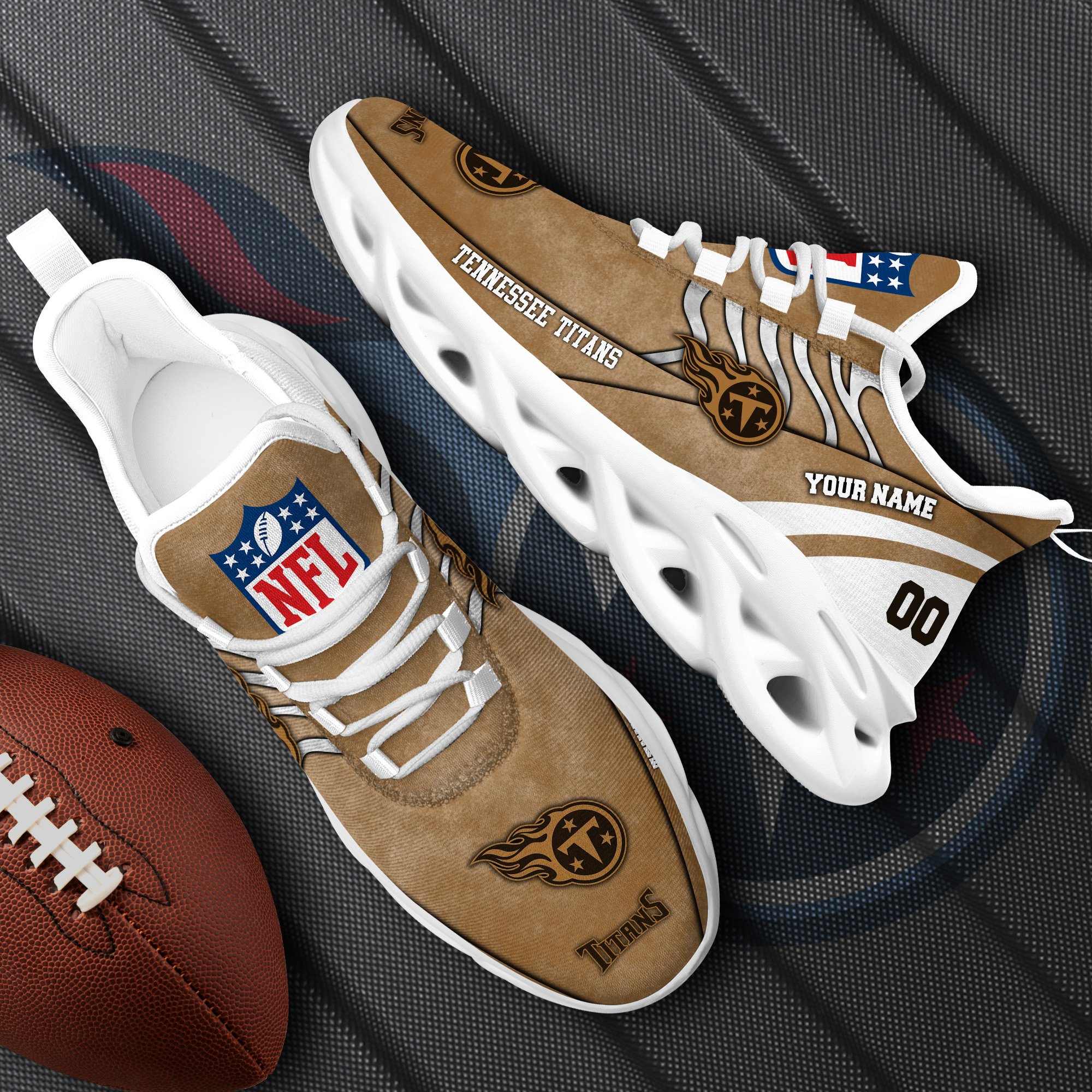 Tennessee Titans Black Max Soul Shoes 2025 Versions Custom Your Name And Number 264